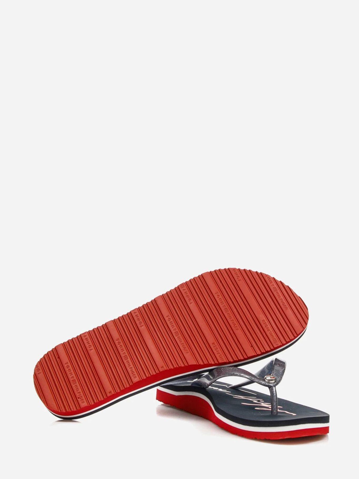 Sandalias Con Tiras De Glitter Azul Tommy Hilfiger-3