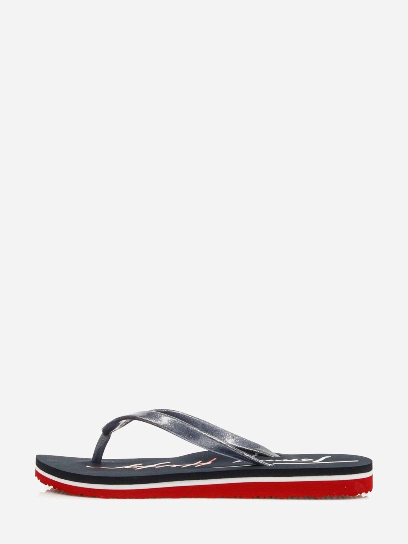 Sandalias Con Tiras De Glitter Azul Tommy Hilfiger-4