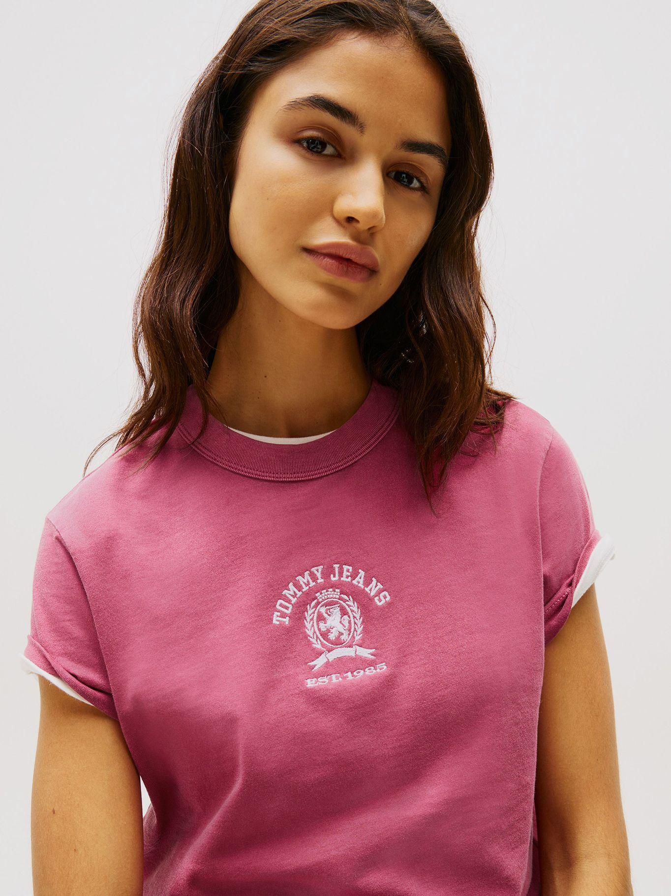 Polera Varsity Crest Logo Rosado Tommy Jeans-3