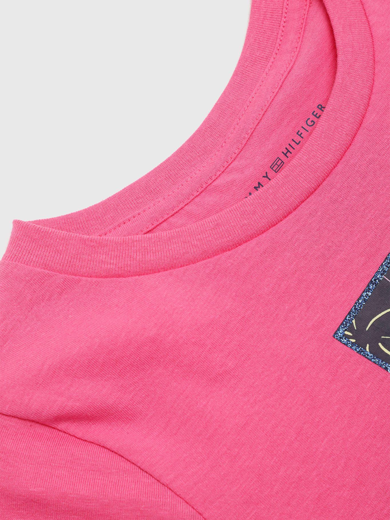 Polera Con Logo De Parches Rosado Tommy Hilfiger-3