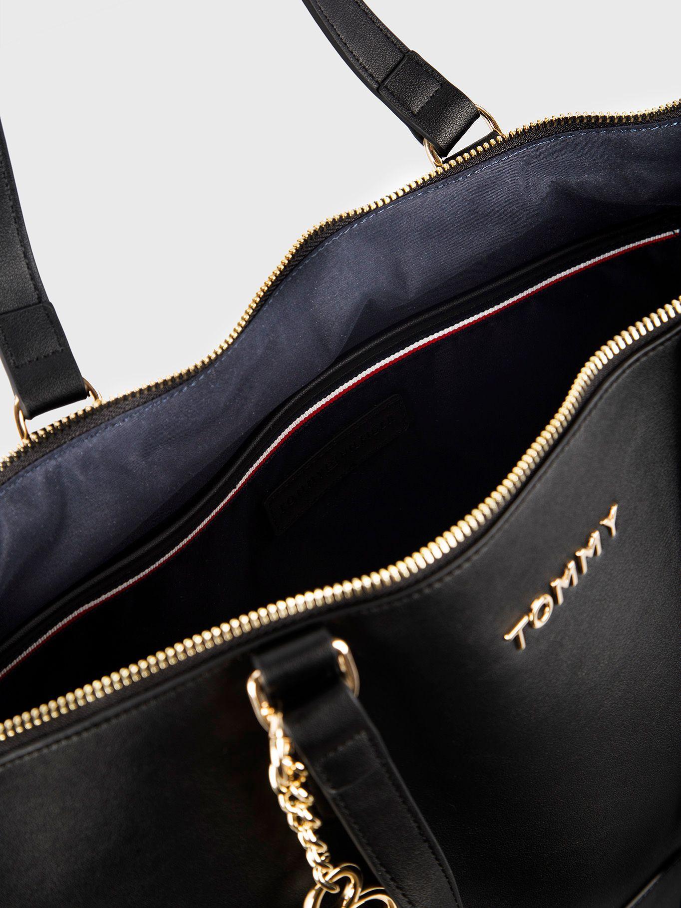 Bolso Tote Essential  Th Logo Negro Tommy Hilfiger-3