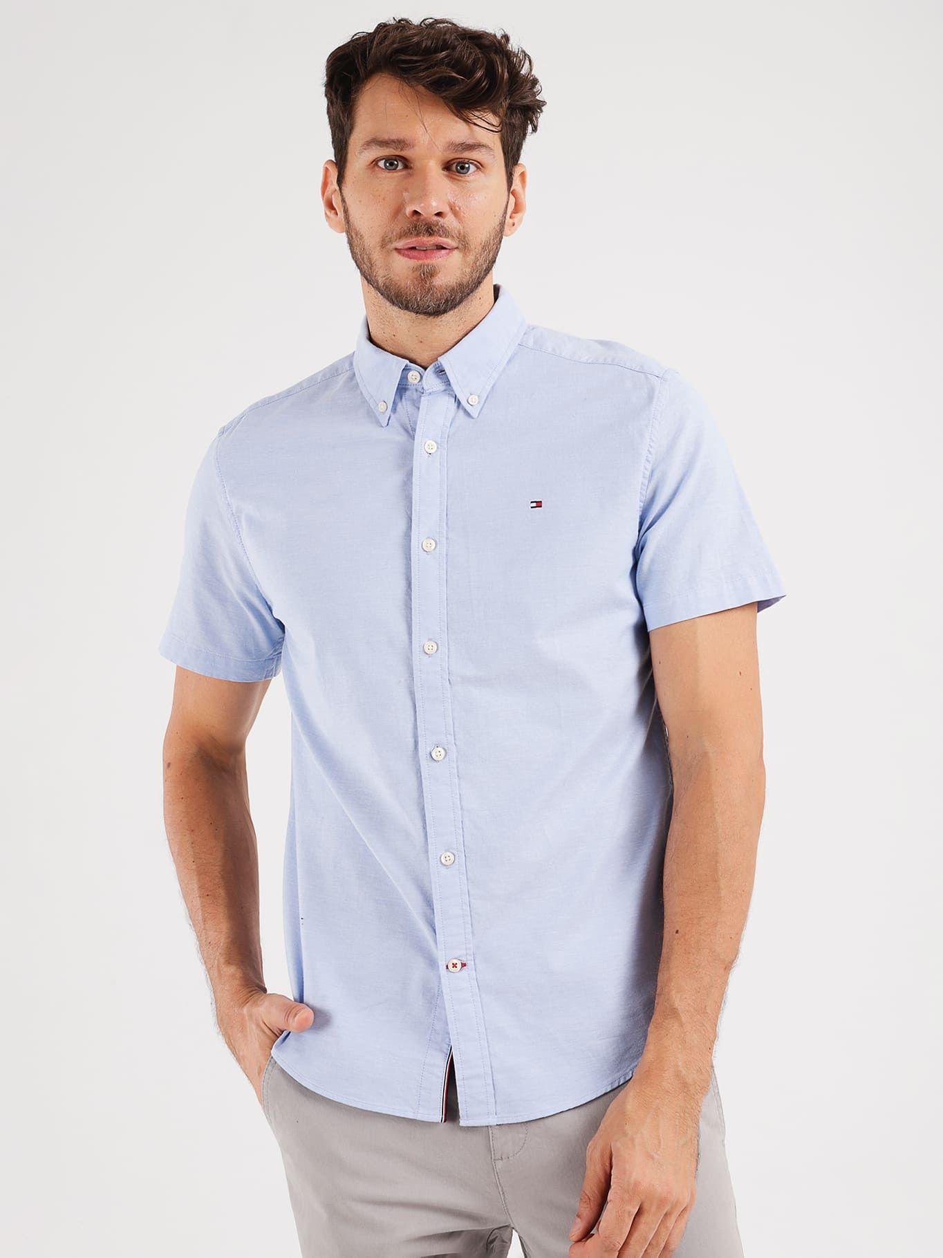 Camisa Oxford Light Regular Fit Celeste Tommy Hilfiger-0