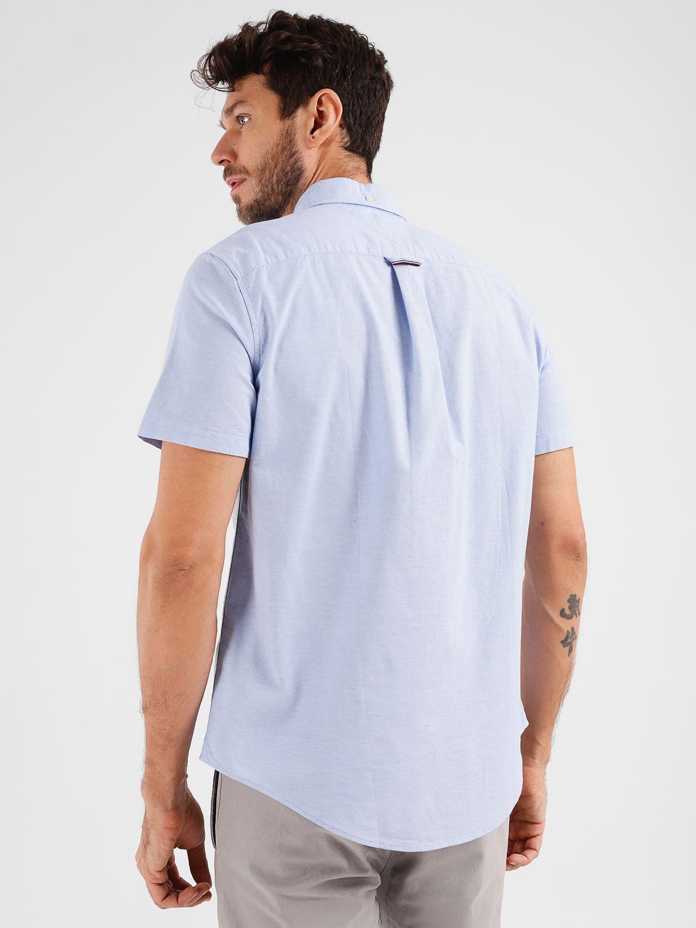 Camisa Oxford Light Regular Fit Celeste Tommy Hilfiger-1