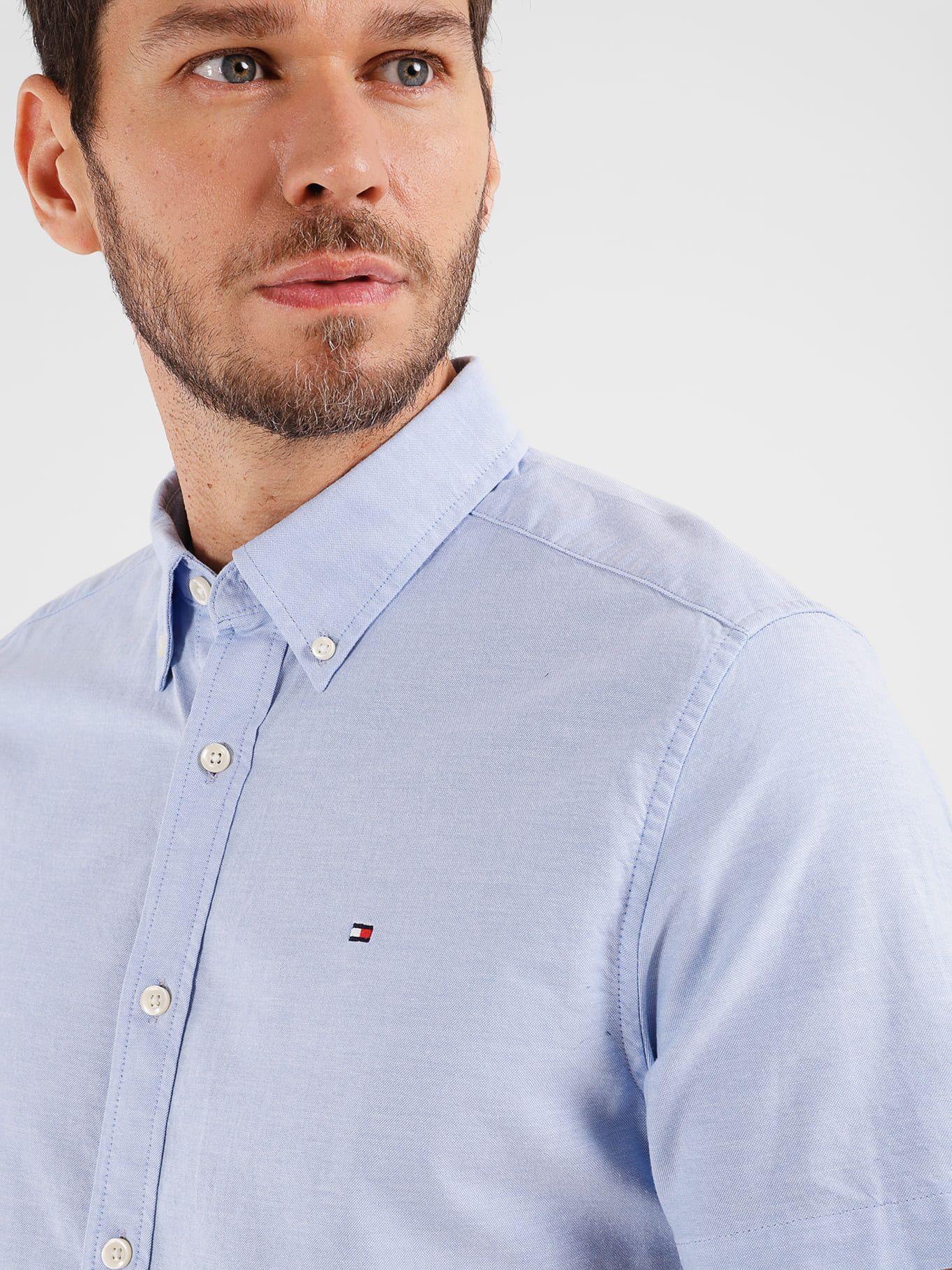 Camisa Oxford Light Regular Fit Celeste Tommy Hilfiger-3