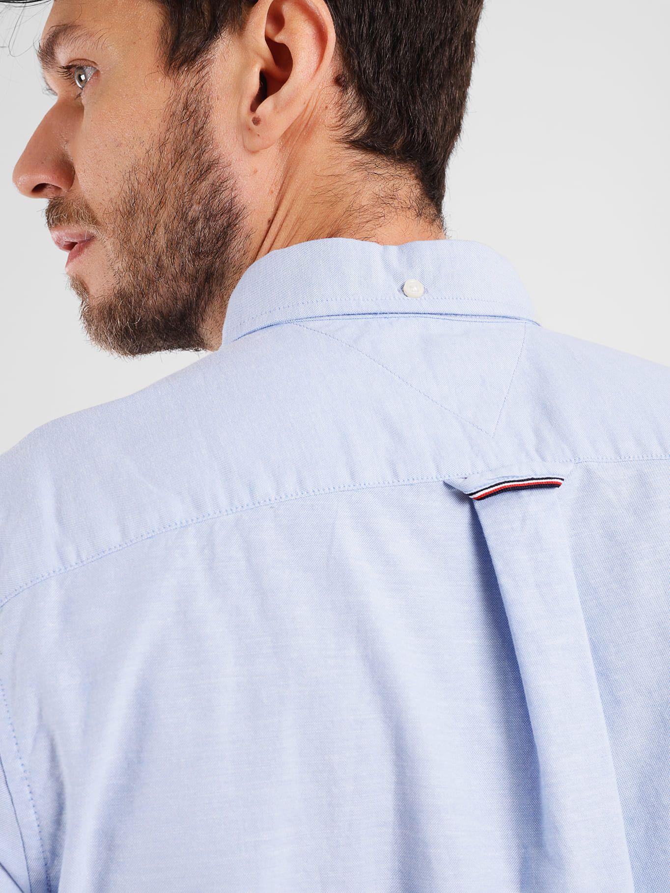 Camisa Oxford Light Regular Fit Celeste Tommy Hilfiger-4