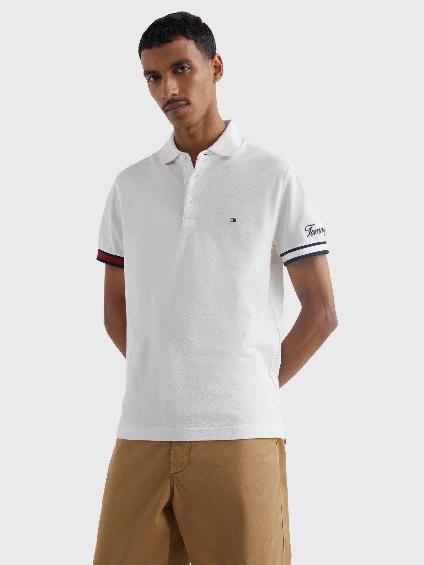 Polo Flag Logo Slim Fit Blanco Tommy Hilfiger-0