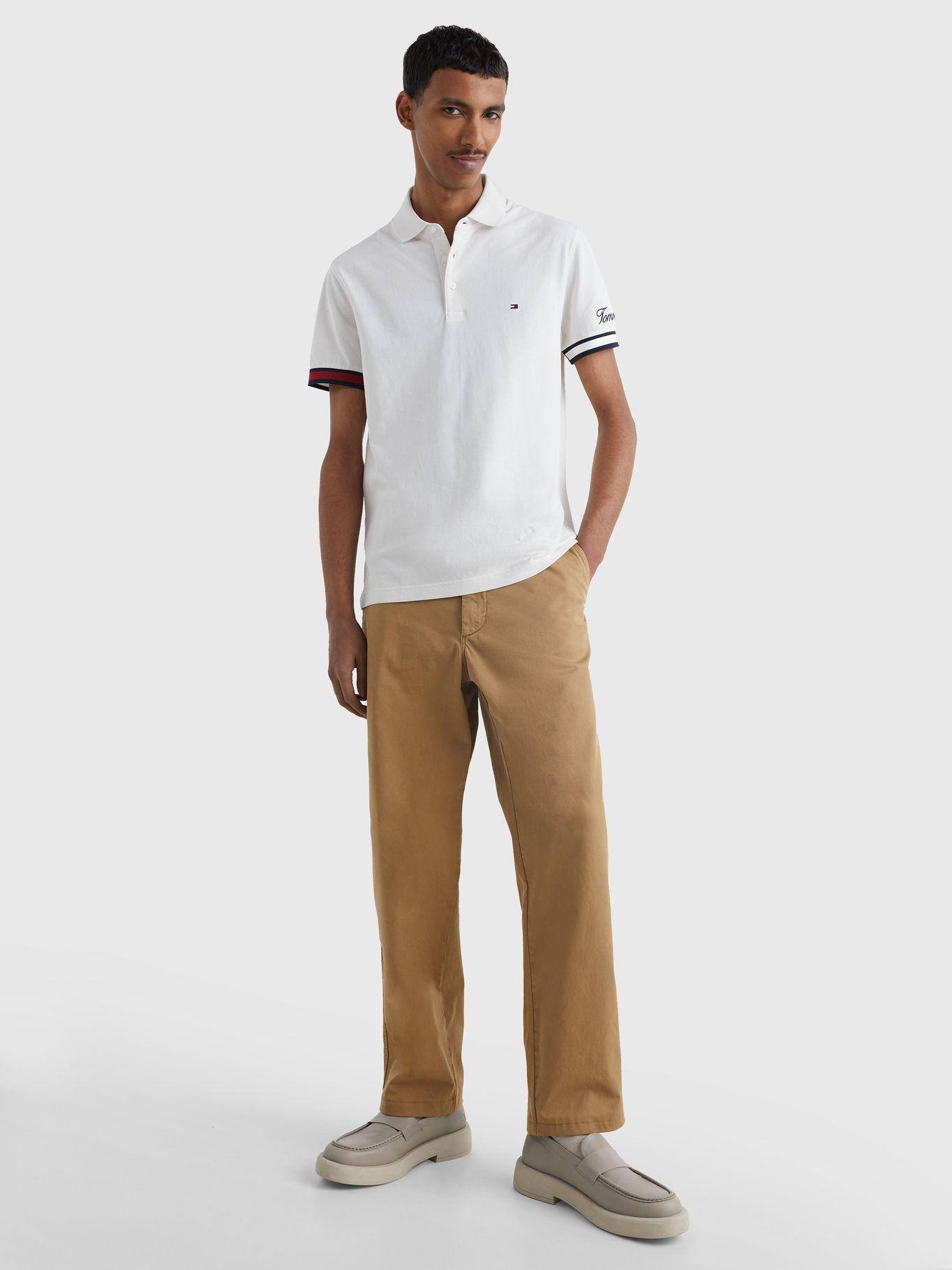 Polo Flag Logo Slim Fit Blanco Tommy Hilfiger-1
