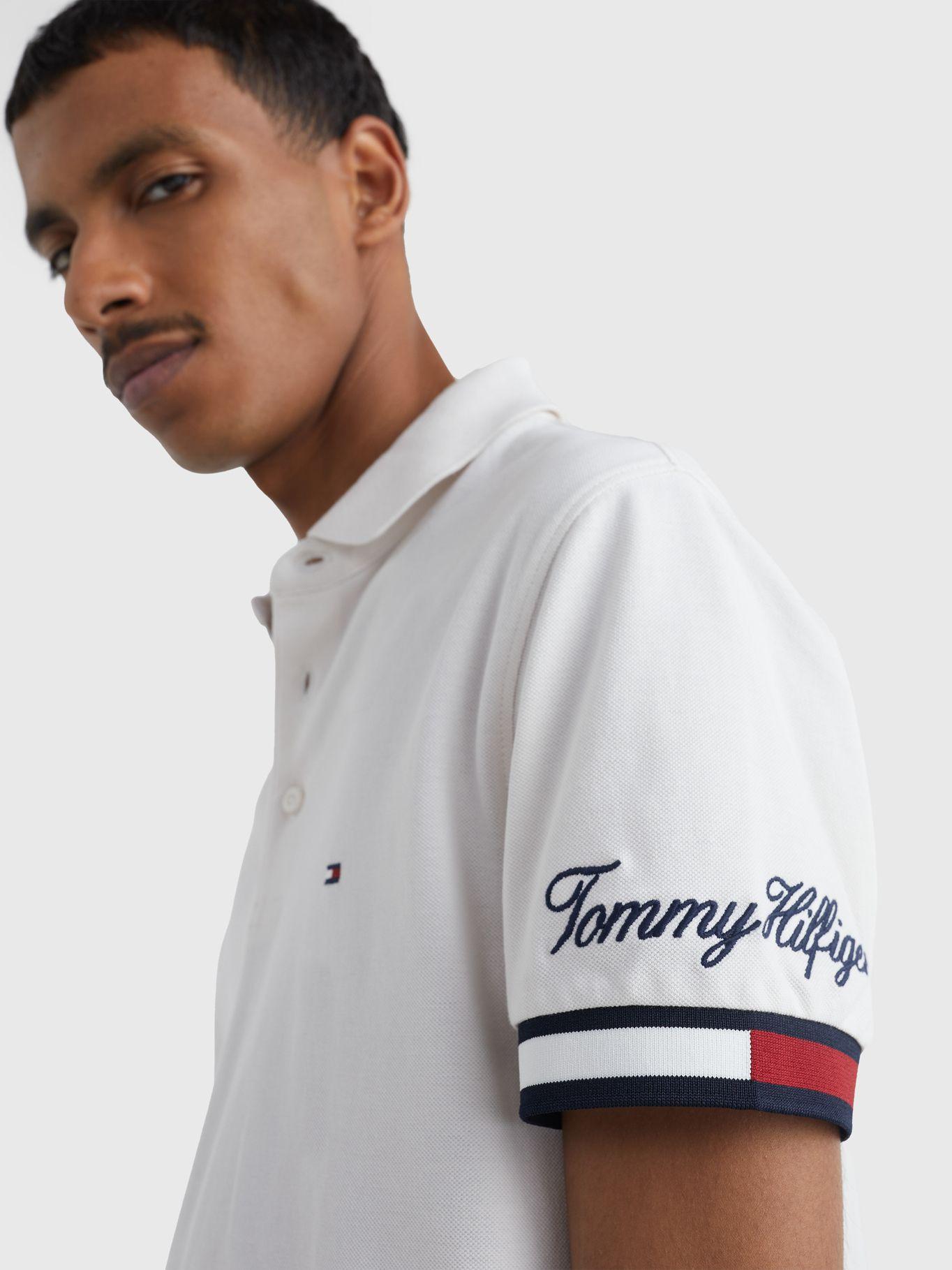 Polo Flag Logo Slim Fit Blanco Tommy Hilfiger-3