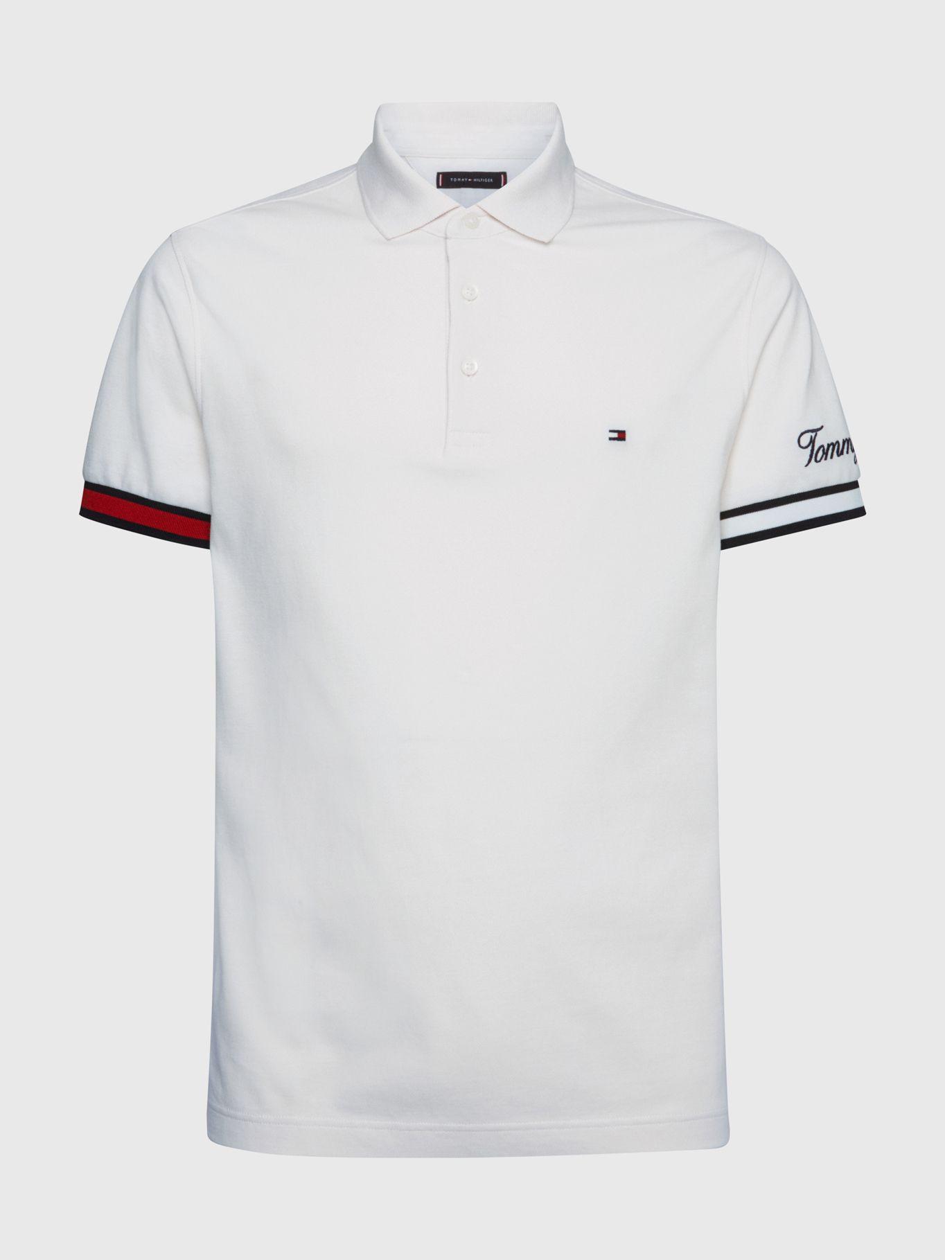 Polo Flag Logo Slim Fit Blanco Tommy Hilfiger-4