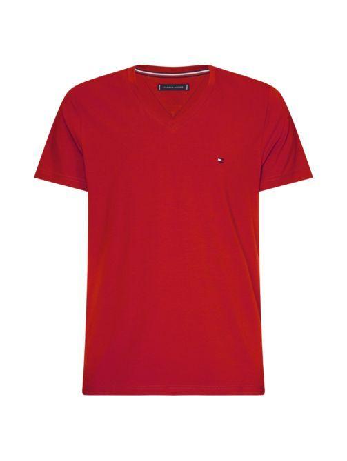 Polera Essential Cotton V-Neck Slim Fit Rojo Tommy Hilfiger-1