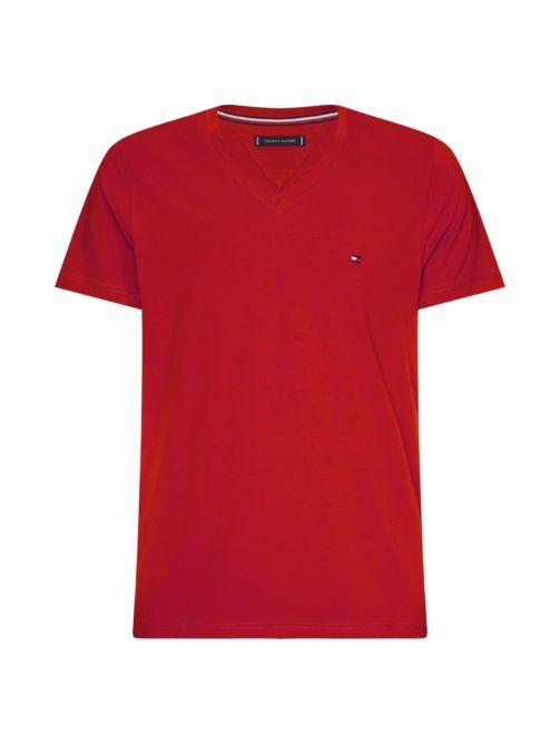 Polera Essential Cotton V-Neck Slim Fit Rojo Tommy Hilfiger-0