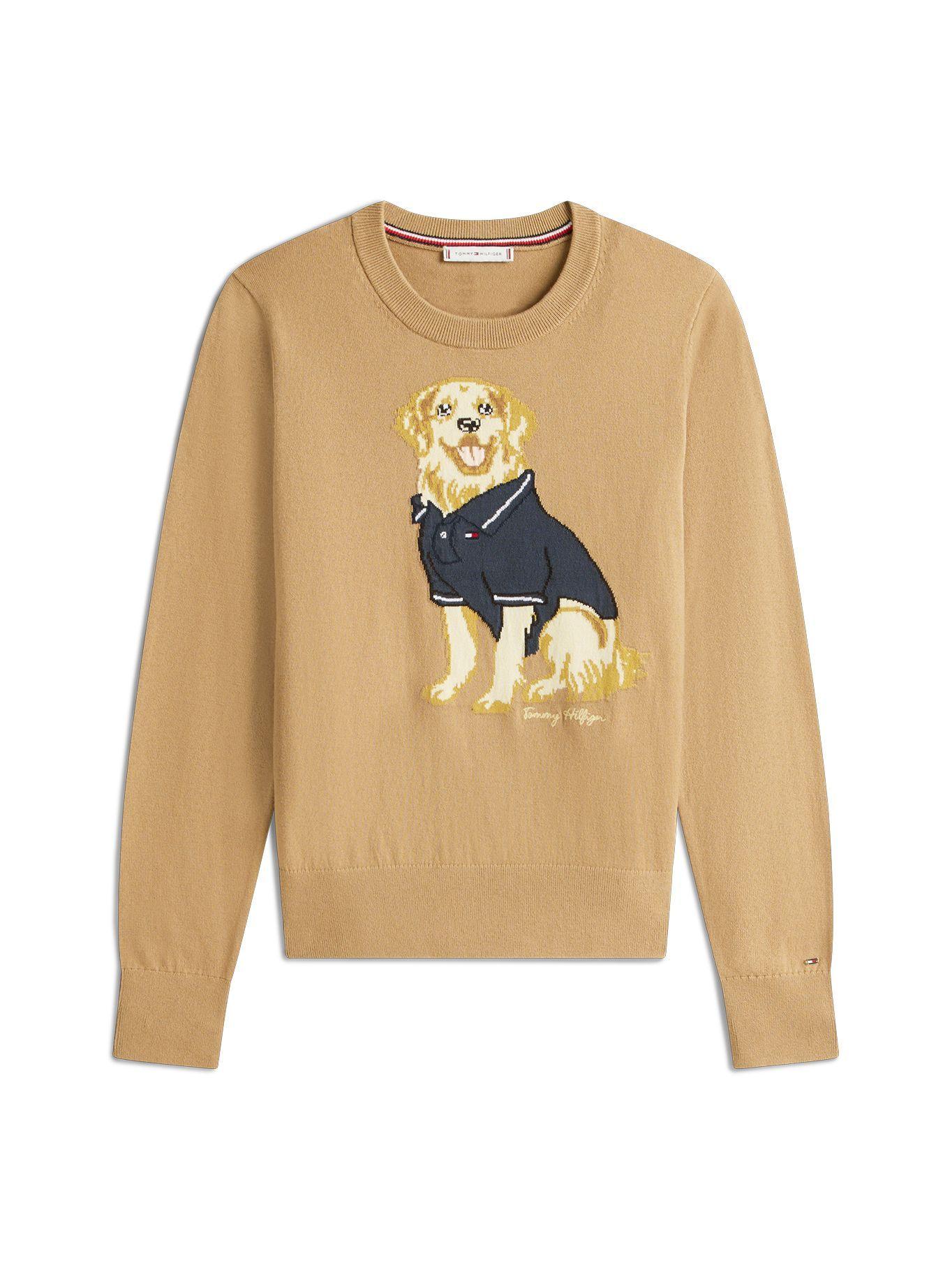 Sweater Con Logo De Perro Beige Tommy Hilfiger-4