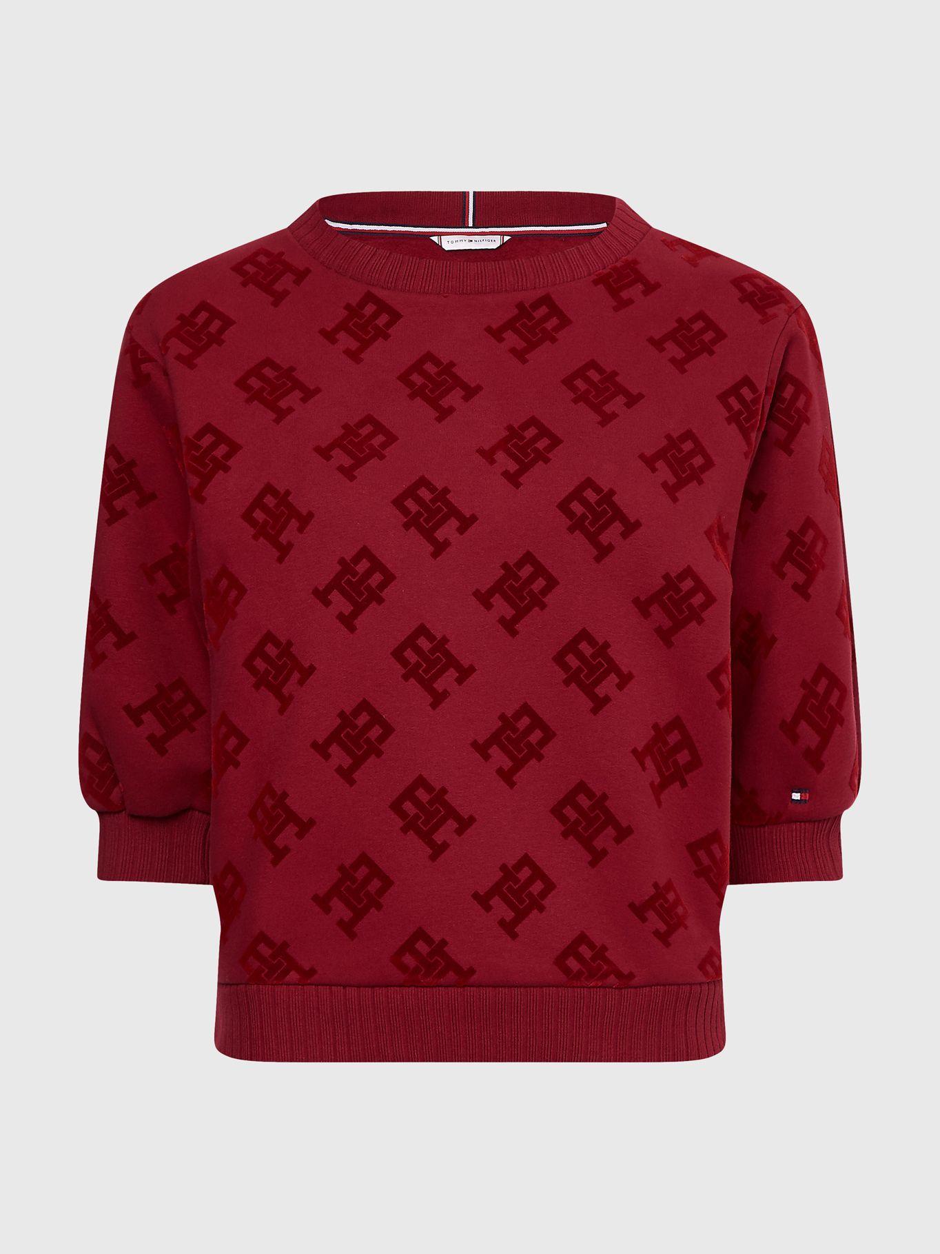 Polerón Monogram Print Burdeo Tommy Hilfiger-4