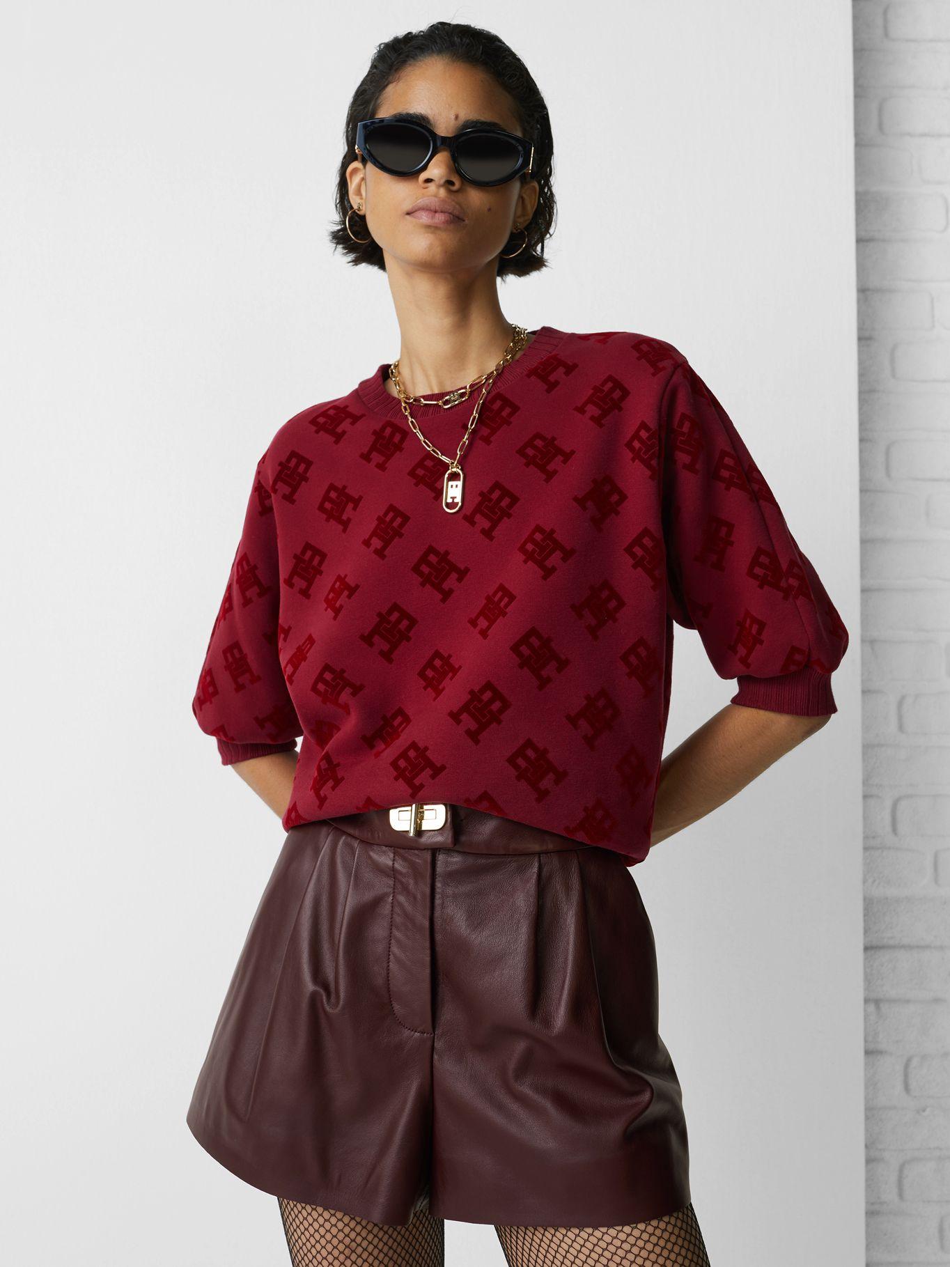 Polerón Monogram Print Burdeo Tommy Hilfiger-0