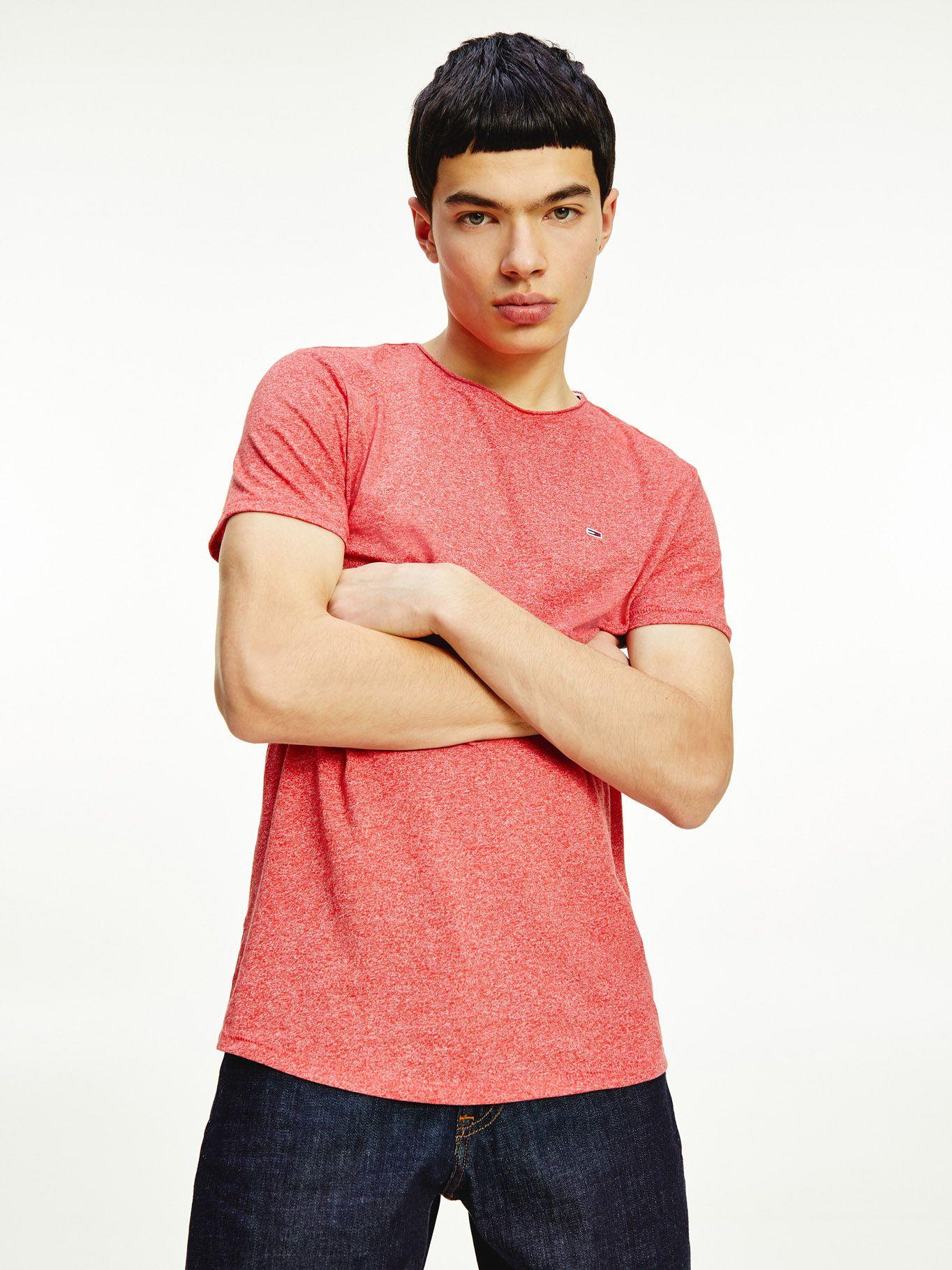 Polera Jaspe Slim Fit C-Neck Rojo Tommy Jeans-0