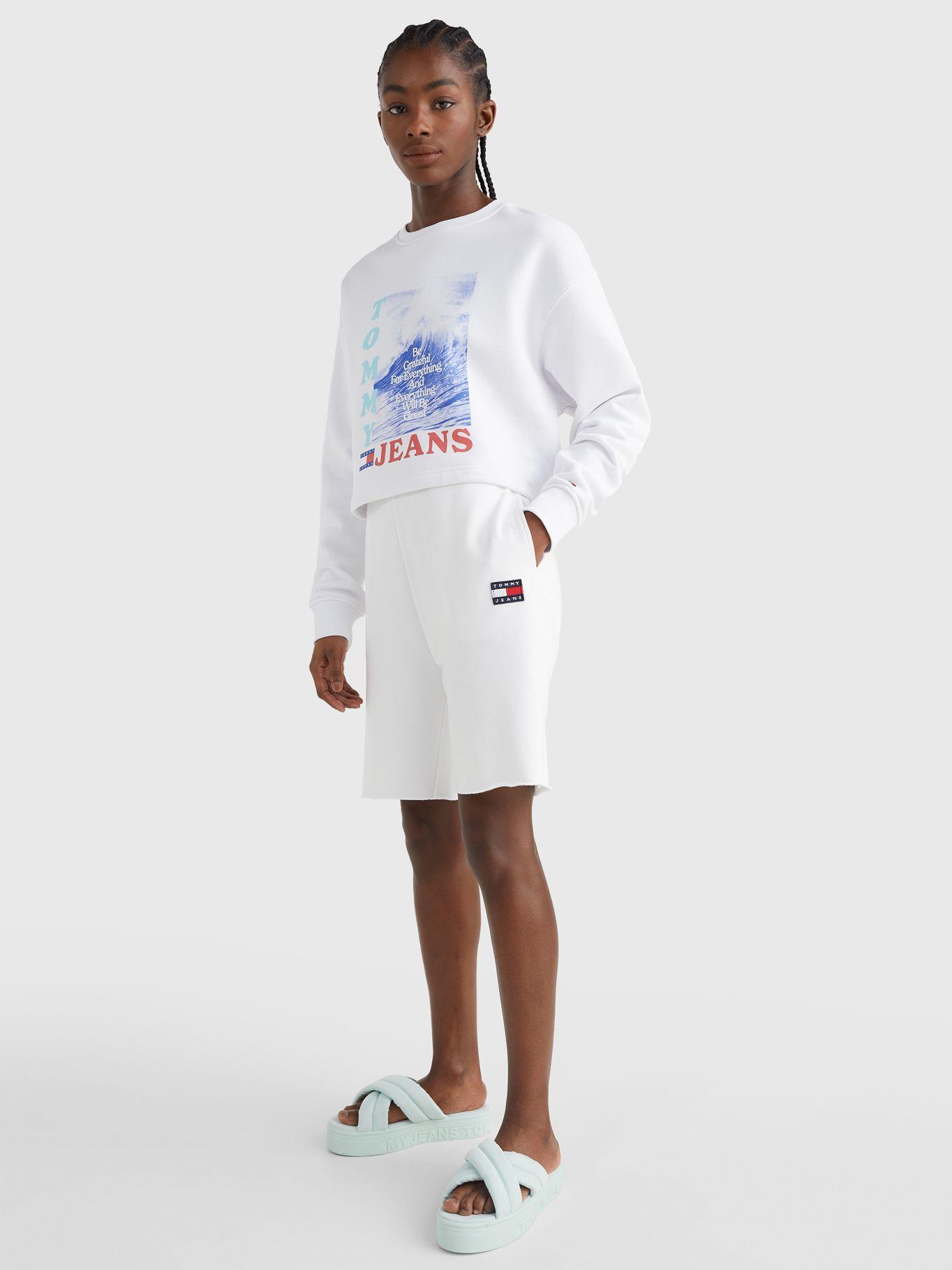 Polerón Cropped Wave Print Blanco Tommy Hilfiger-0