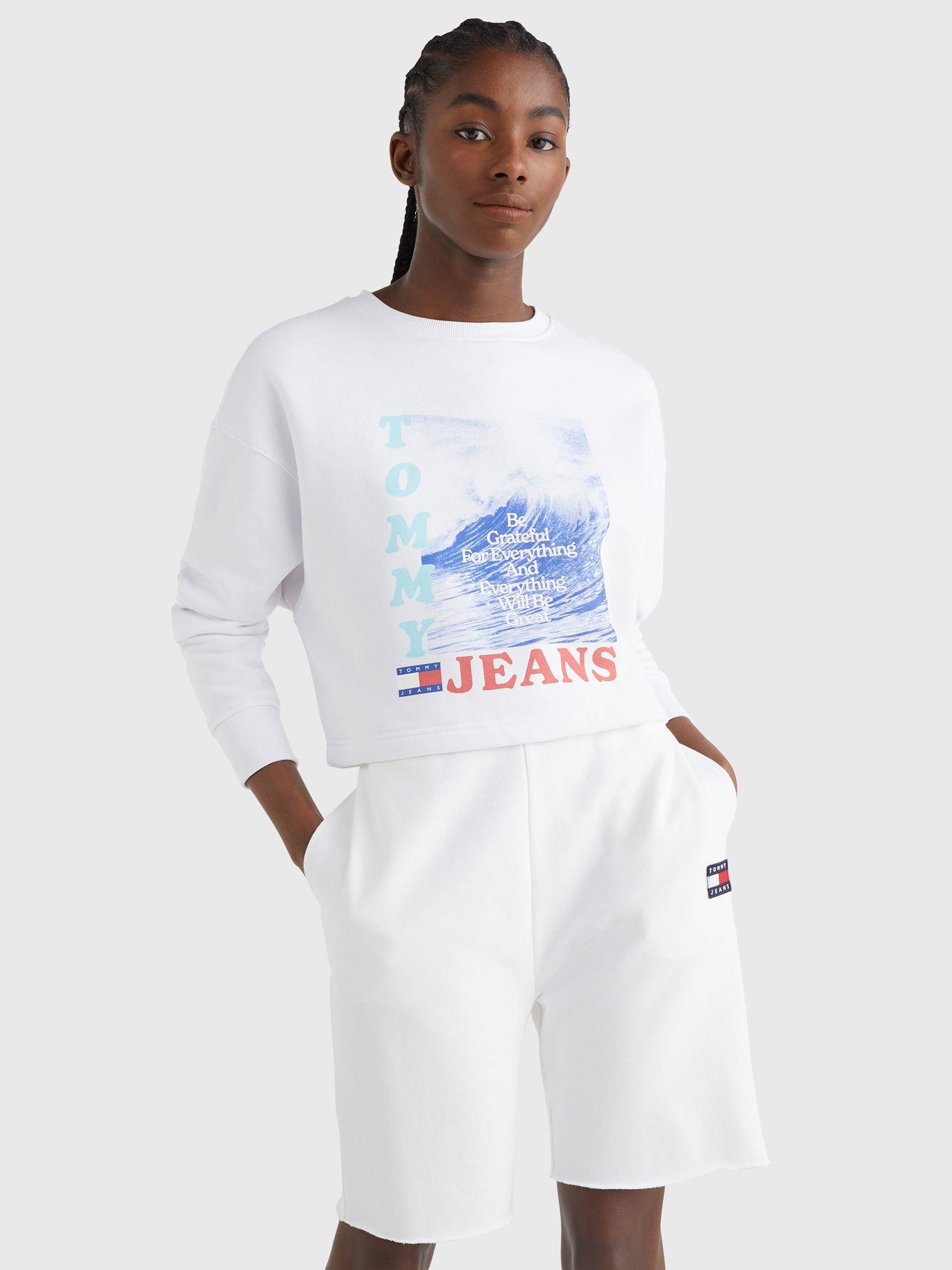 Polerón Cropped Wave Print Blanco Tommy Hilfiger-3