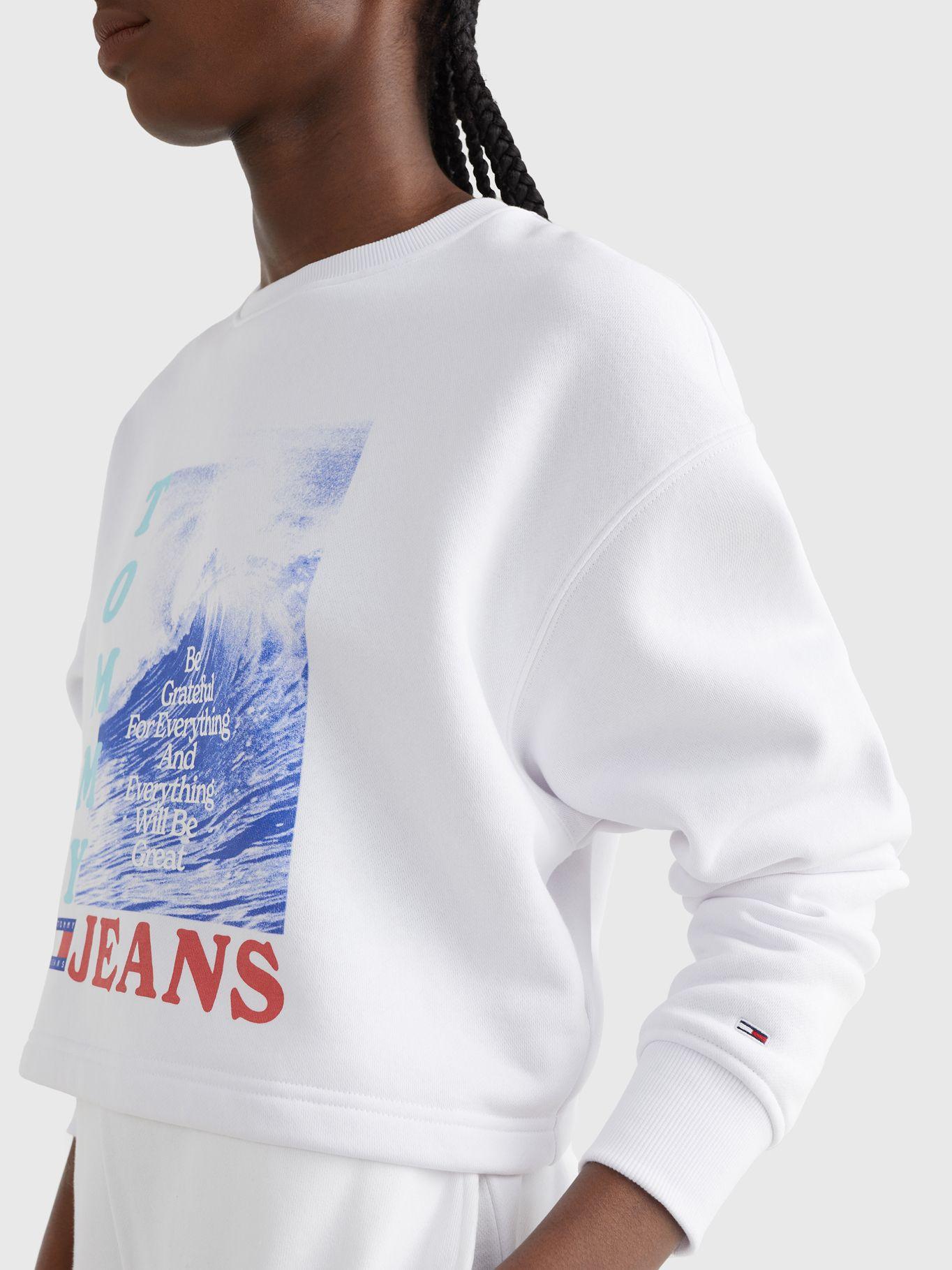 Polerón Cropped Wave Print Blanco Tommy Hilfiger-2