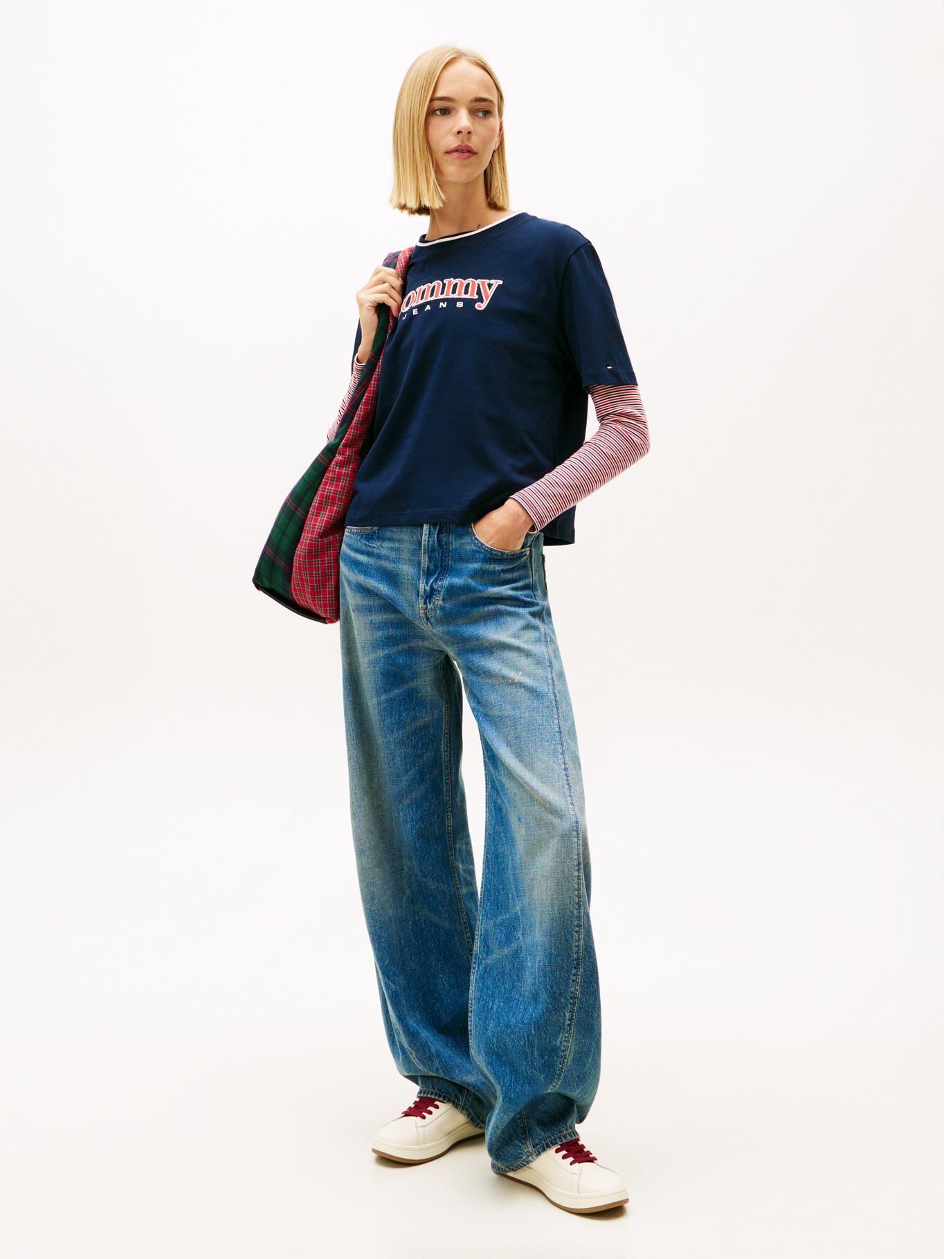 Polera Relaxed Con Logo Tommy Jeans Azul-1