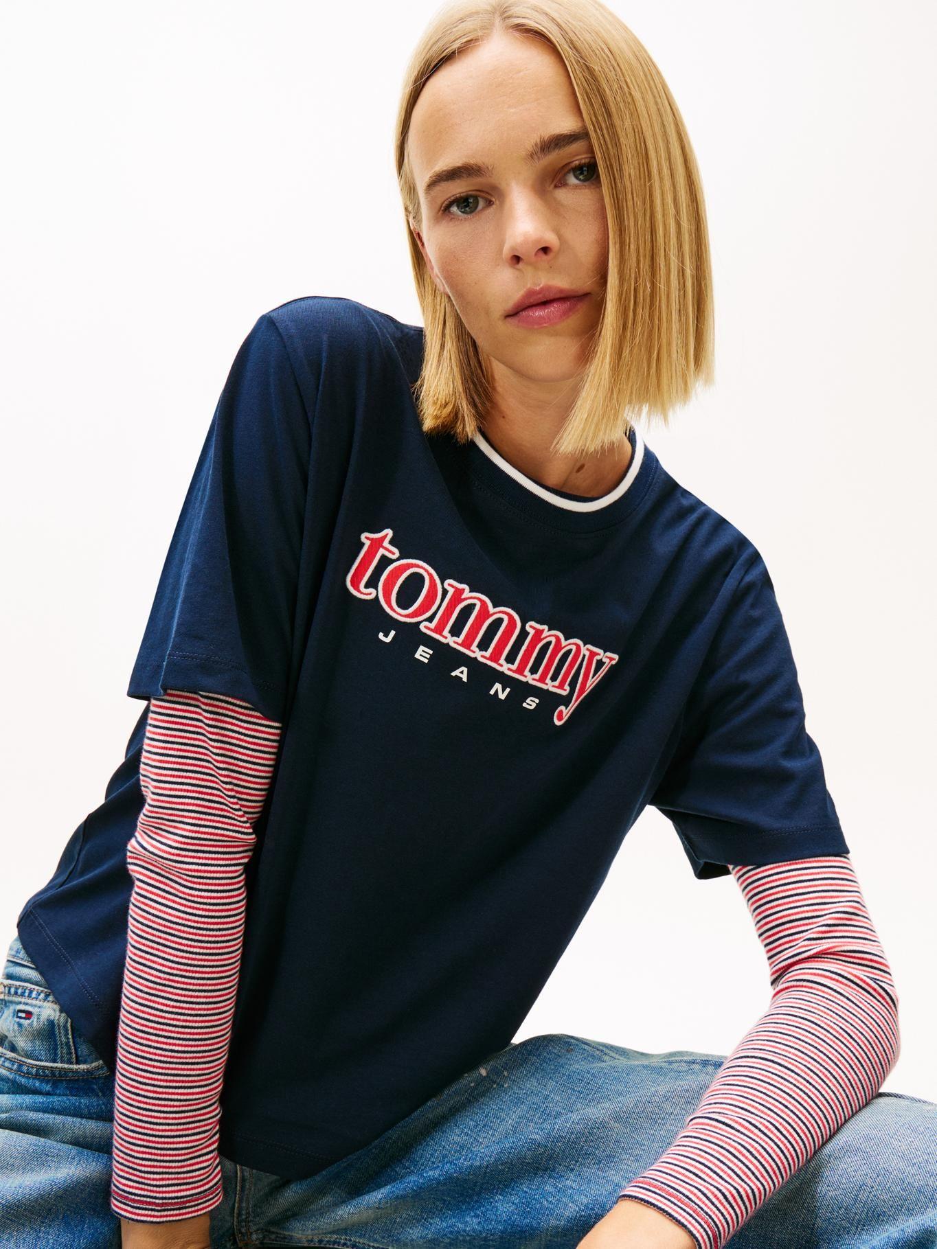 Polera Relaxed Con Logo Tommy Jeans Azul-3