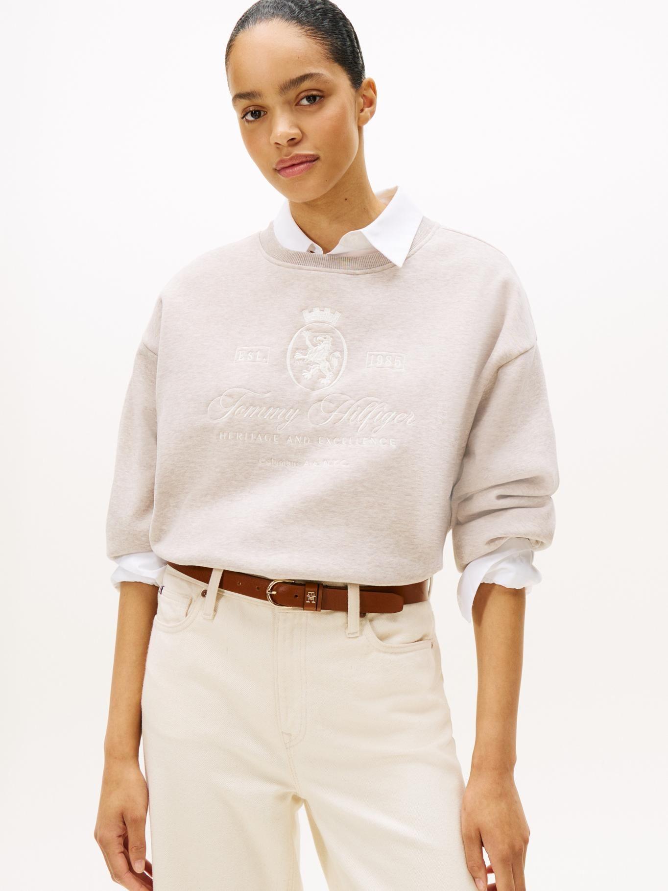 Polerón Relaxed Varsity Crest Beige Tommy Hilfiger-0
