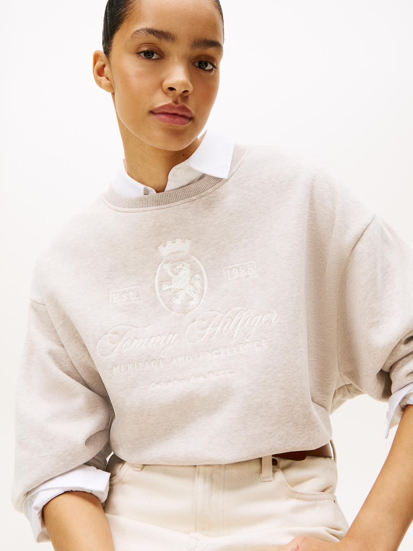 Polerón Relaxed Varsity Crest Beige Tommy Hilfiger-3