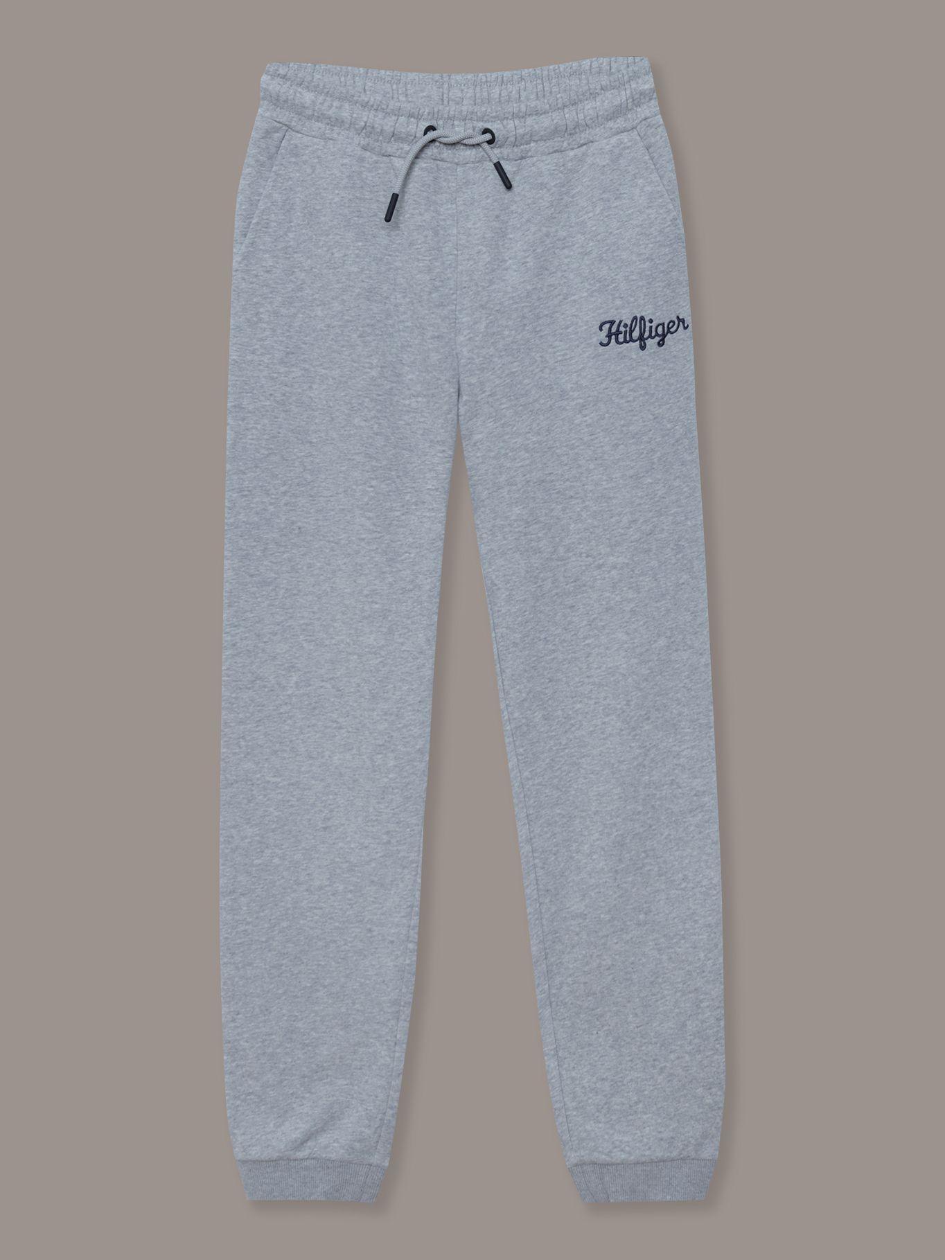 Joggers De Niña Terry Con Logo Gris Tommy Hilfiger-0