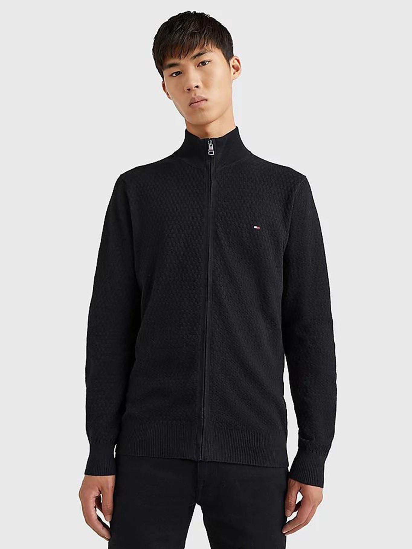 Cárdigan Structure Con Cierre Negro Tommy Hilfiger-0