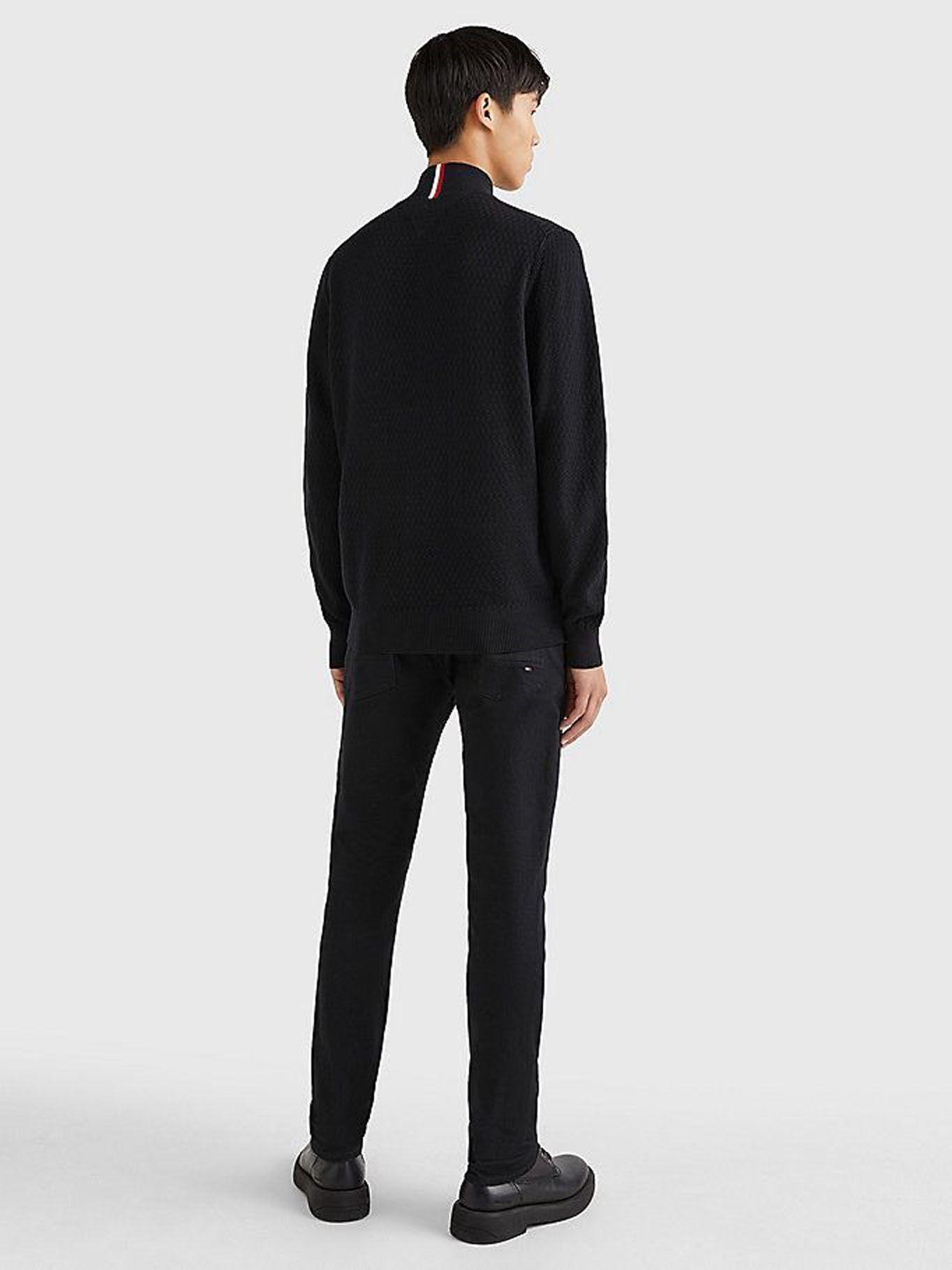 Cárdigan Structure Con Cierre Negro Tommy Hilfiger-1