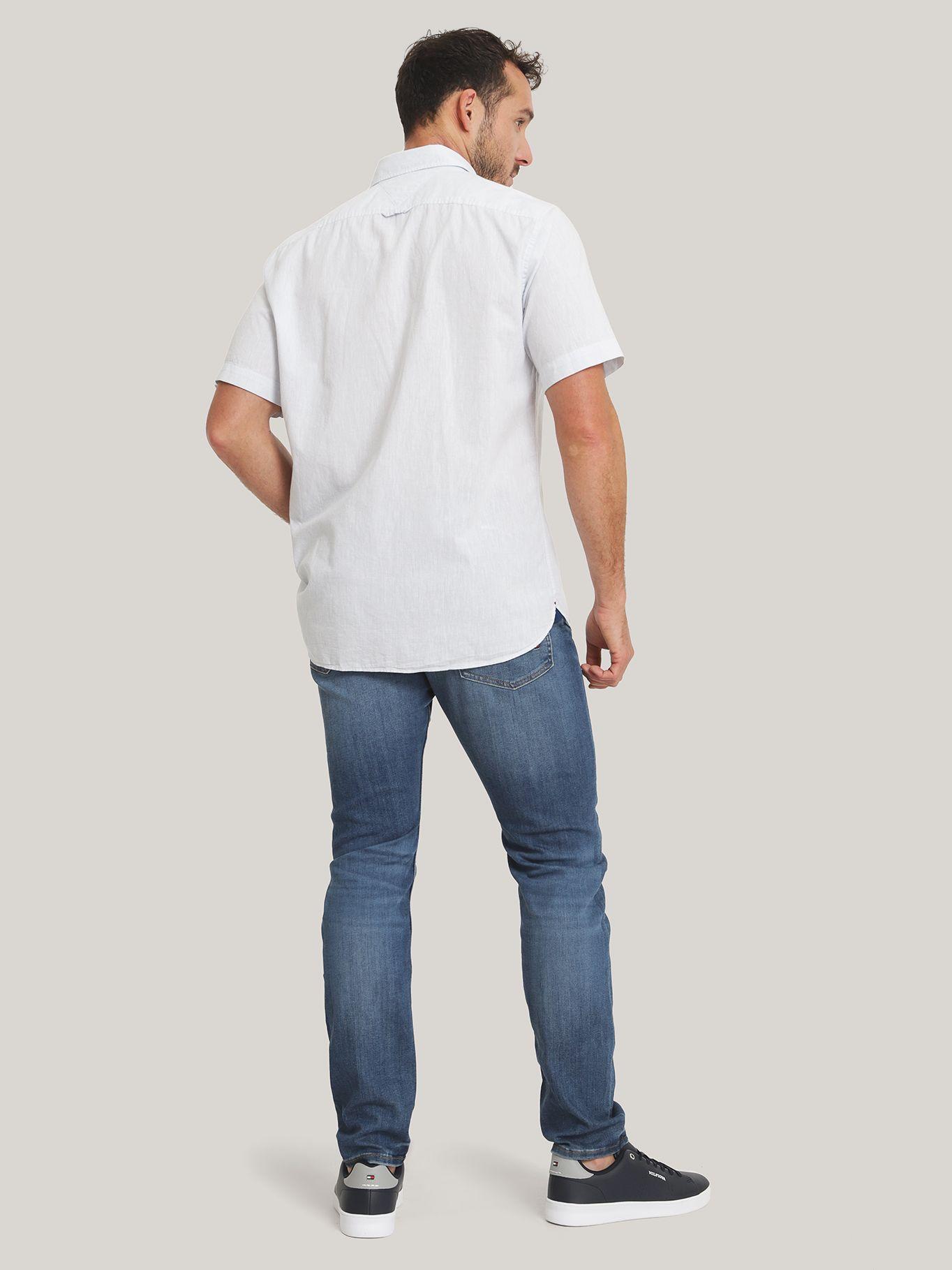 Camisa Solid Con Logo Celeste Tommy Hilfiger-2