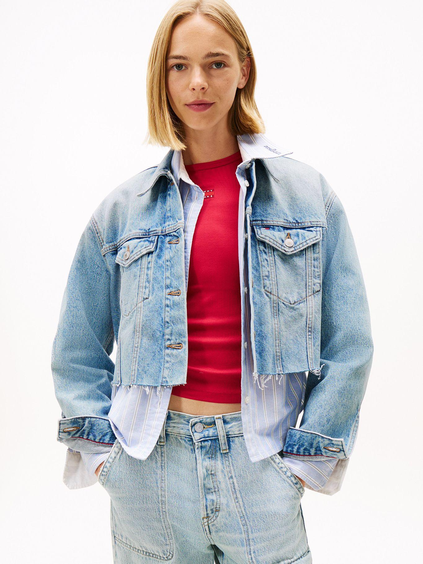 Chaqueta Denim Oversize Cropped Celeste Tommy Jeans-0