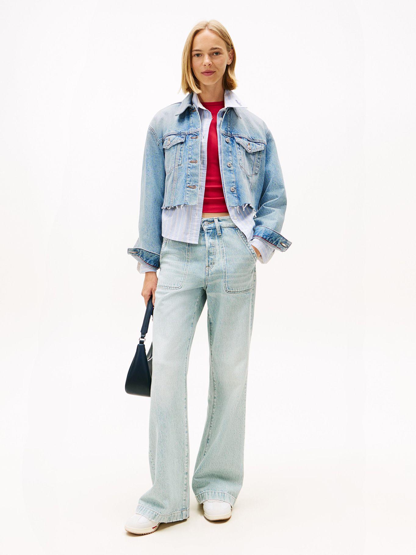 Chaqueta Denim Oversize Cropped Celeste Tommy Jeans-1