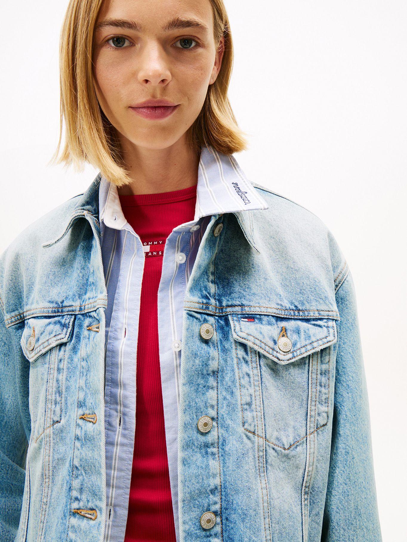 Chaqueta Denim Oversize Cropped Celeste Tommy Jeans-3