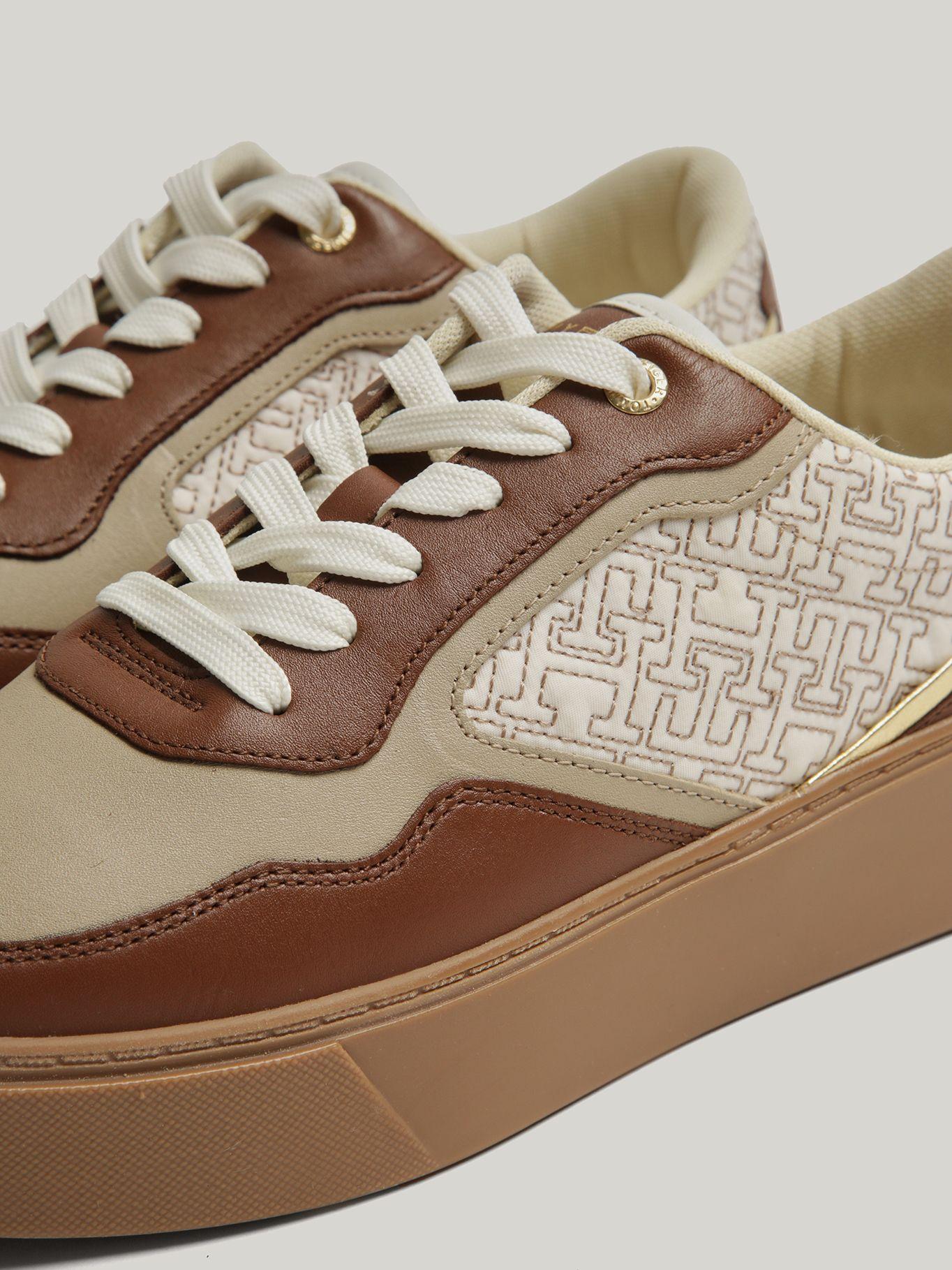 Zapatillas Monogram De Cuero Beige Tommy Hilfiger-6
