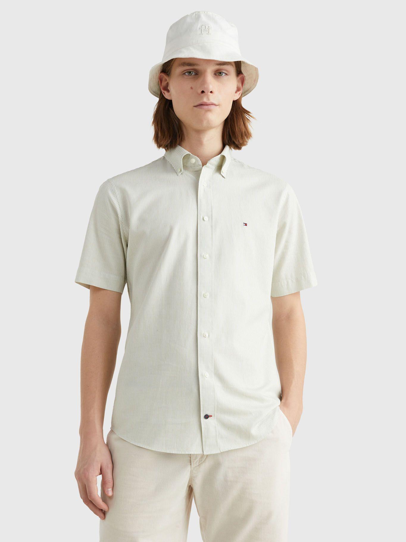 Camisa Oxfo Stripe Regular Fit Amarillo Tommy Hilfiger-0