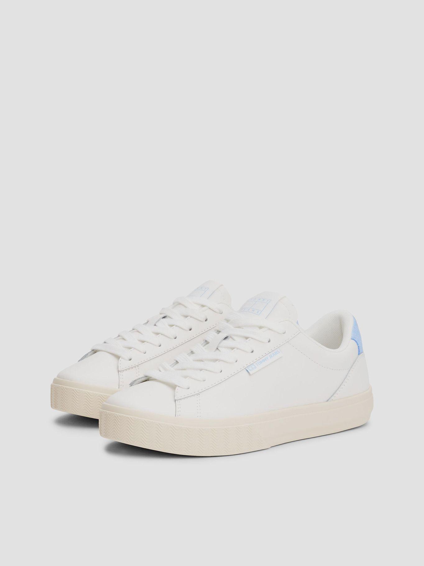 Zapatilla Essential y Cuero Con Logo Blanco Tommy Jeans-0