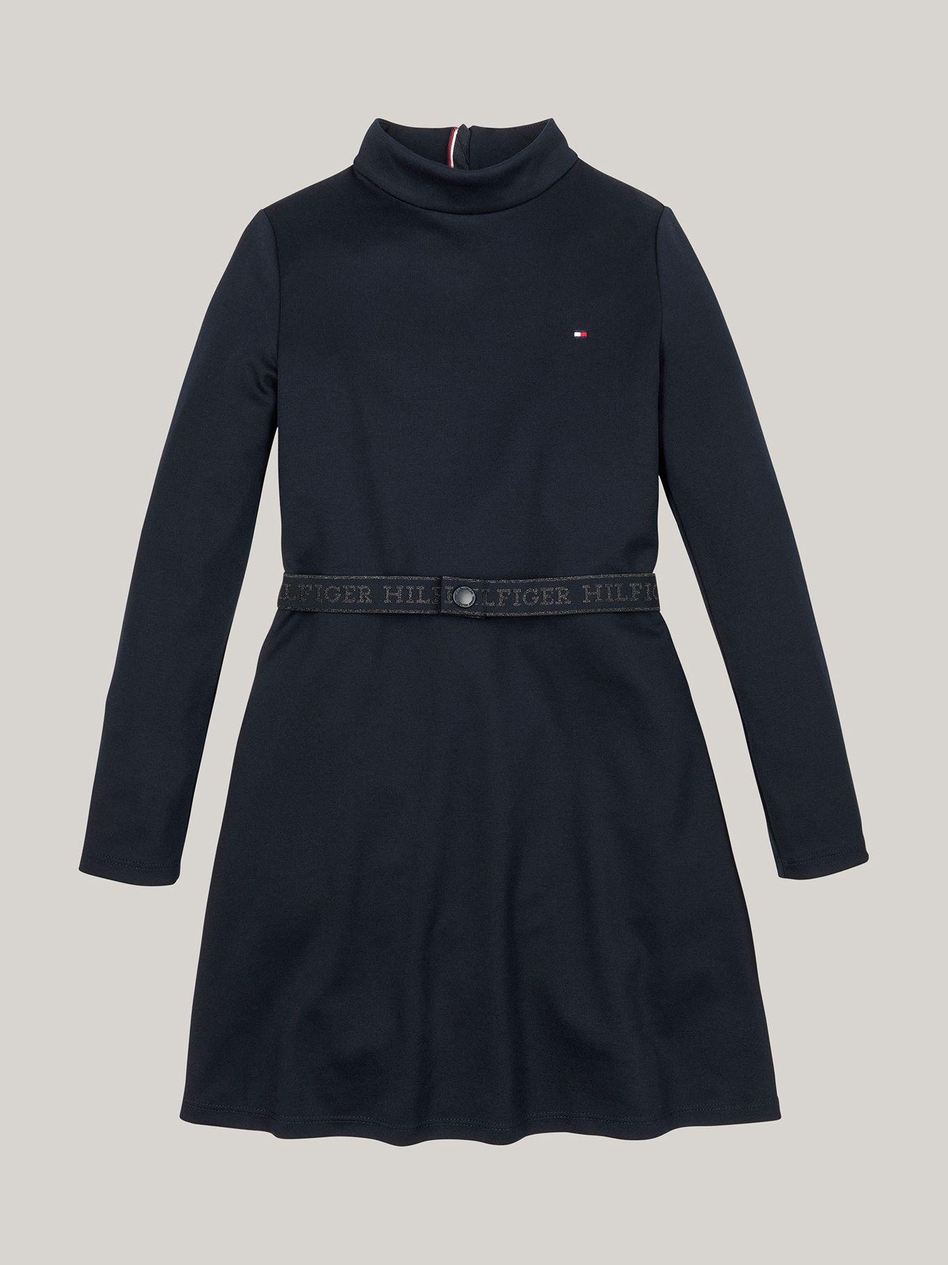 Vestido Solid Con Cinturón Azul Tommy Hilfiger-4