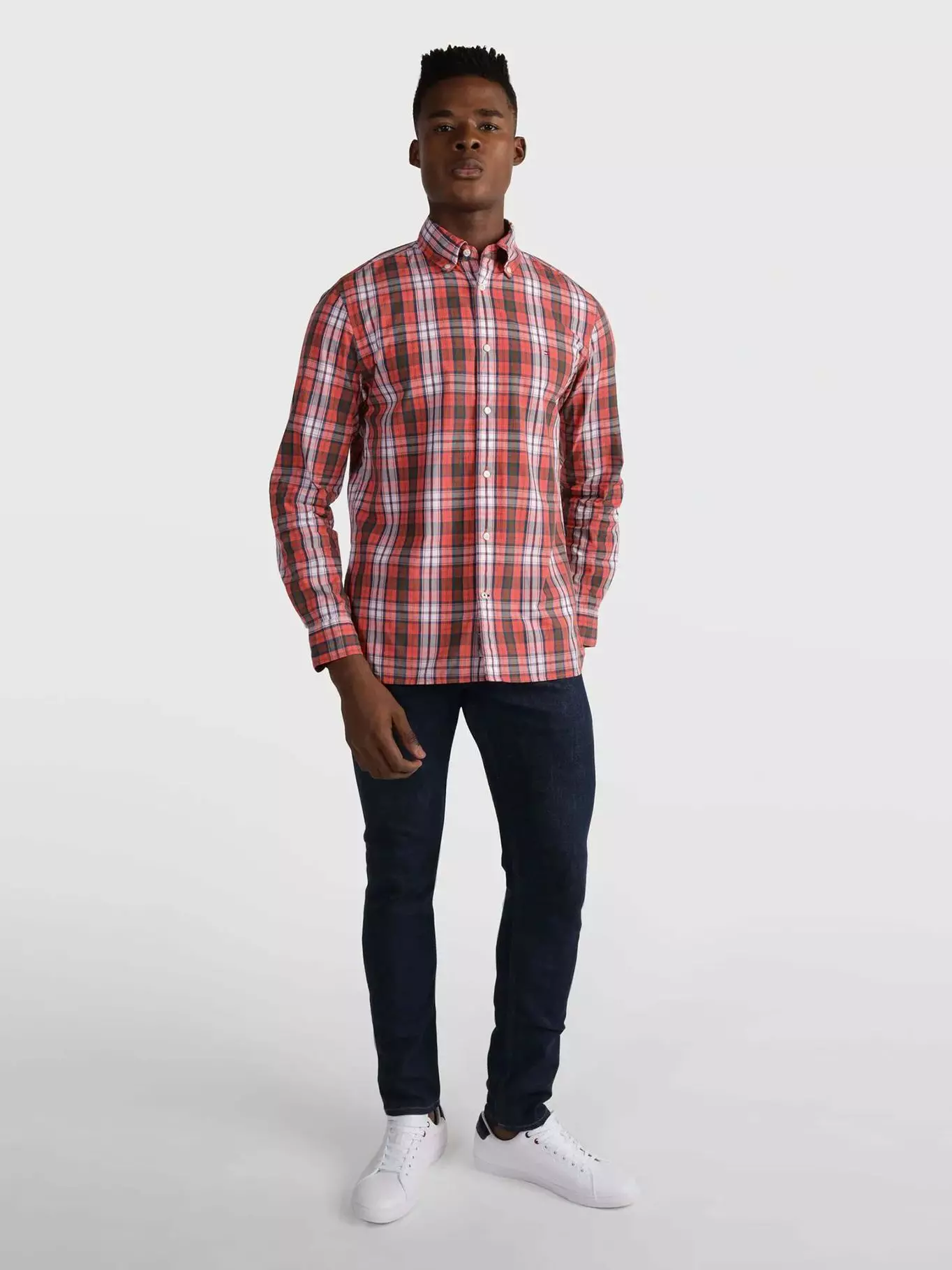 Camisa De Cuadros De Algodón Rojo Tommy Hilfiger-1