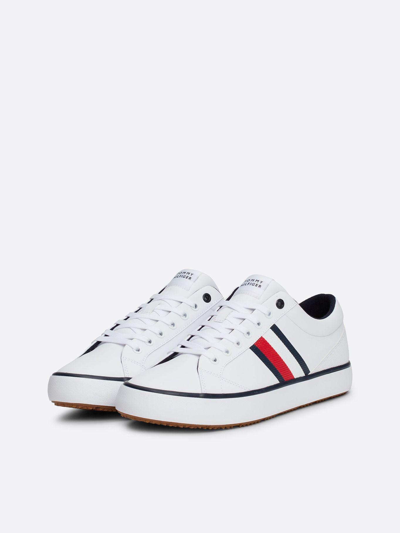 Zapatillas Core Stripe De Cuero Blanco Tommy Hilfiger-0