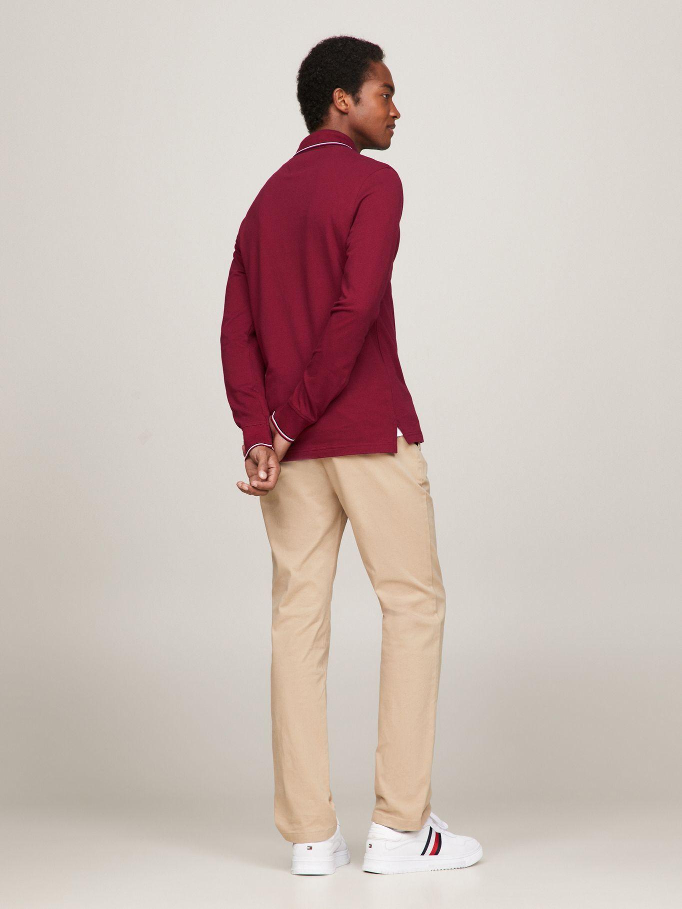 POLO SOLID CUELLO RIBETEADO BURDEO TOMMY HILFIGER-2
