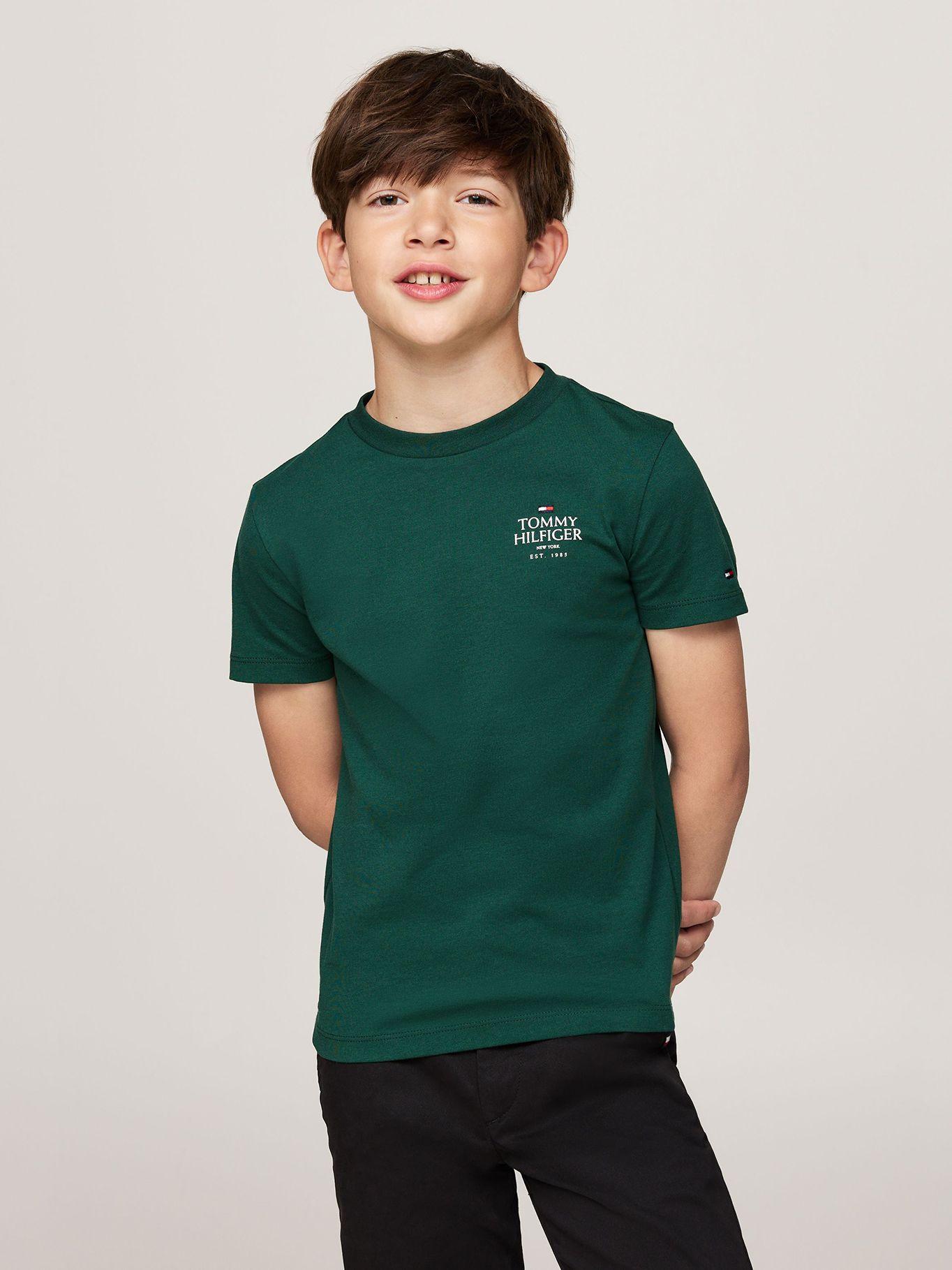 Polera De Niño Con Logo Gráfico Verde Tommy Hilfiger-0
