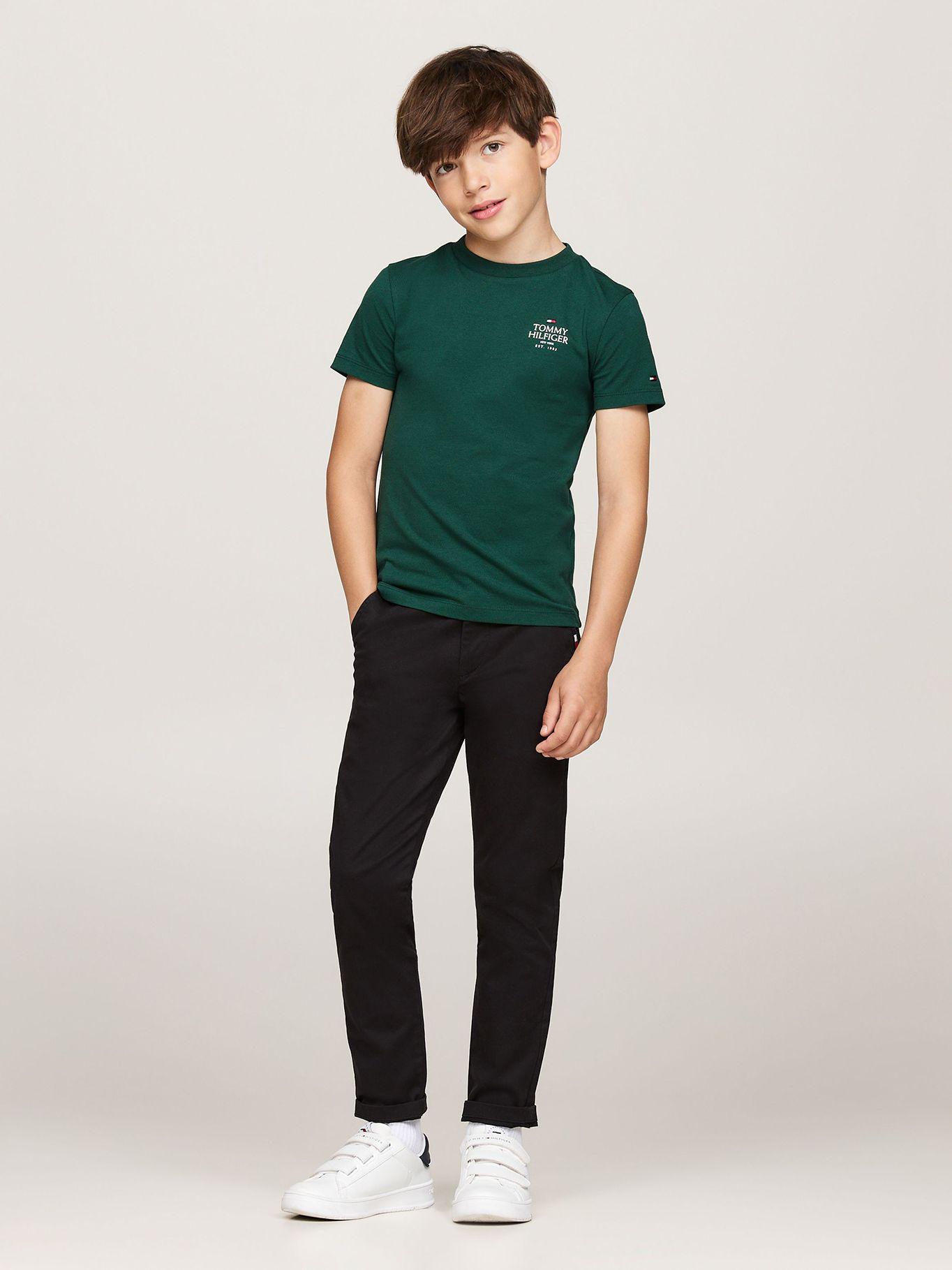 Polera De Niño Con Logo Gráfico Verde Tommy Hilfiger-1