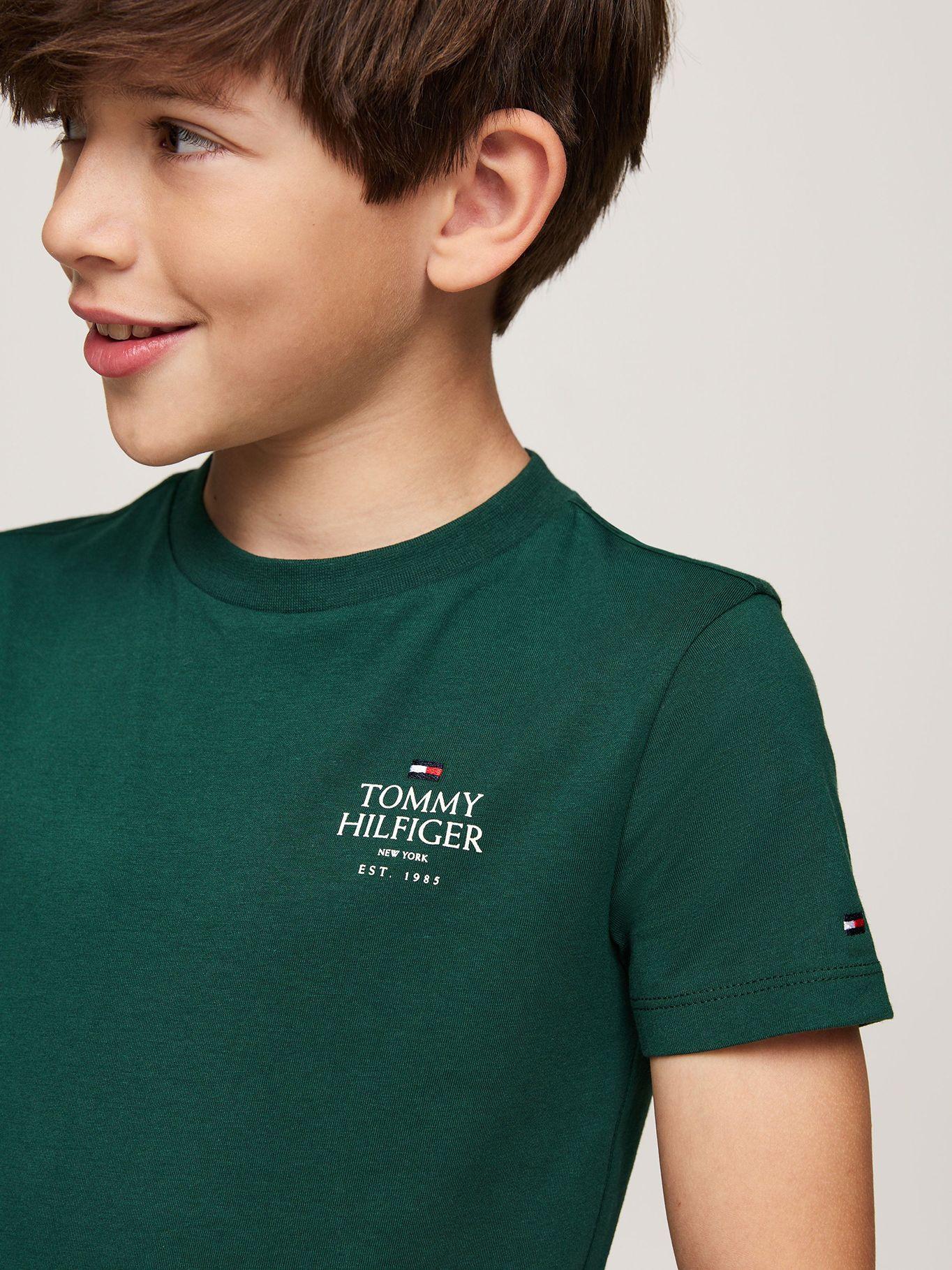 Polera De Niño Con Logo Gráfico Verde Tommy Hilfiger-3