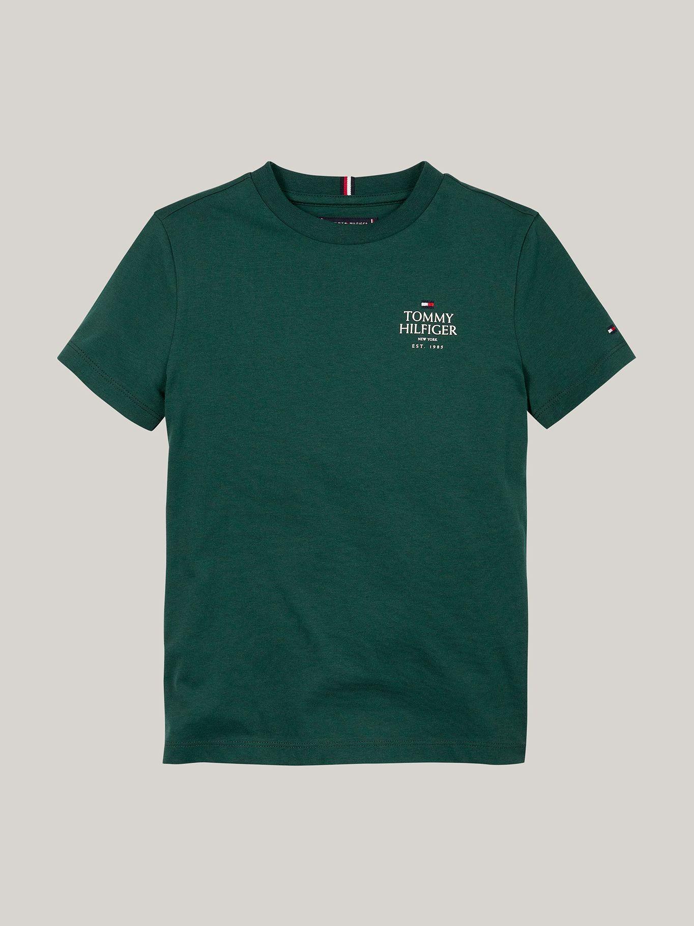 Polera De Niño Con Logo Gráfico Verde Tommy Hilfiger-4