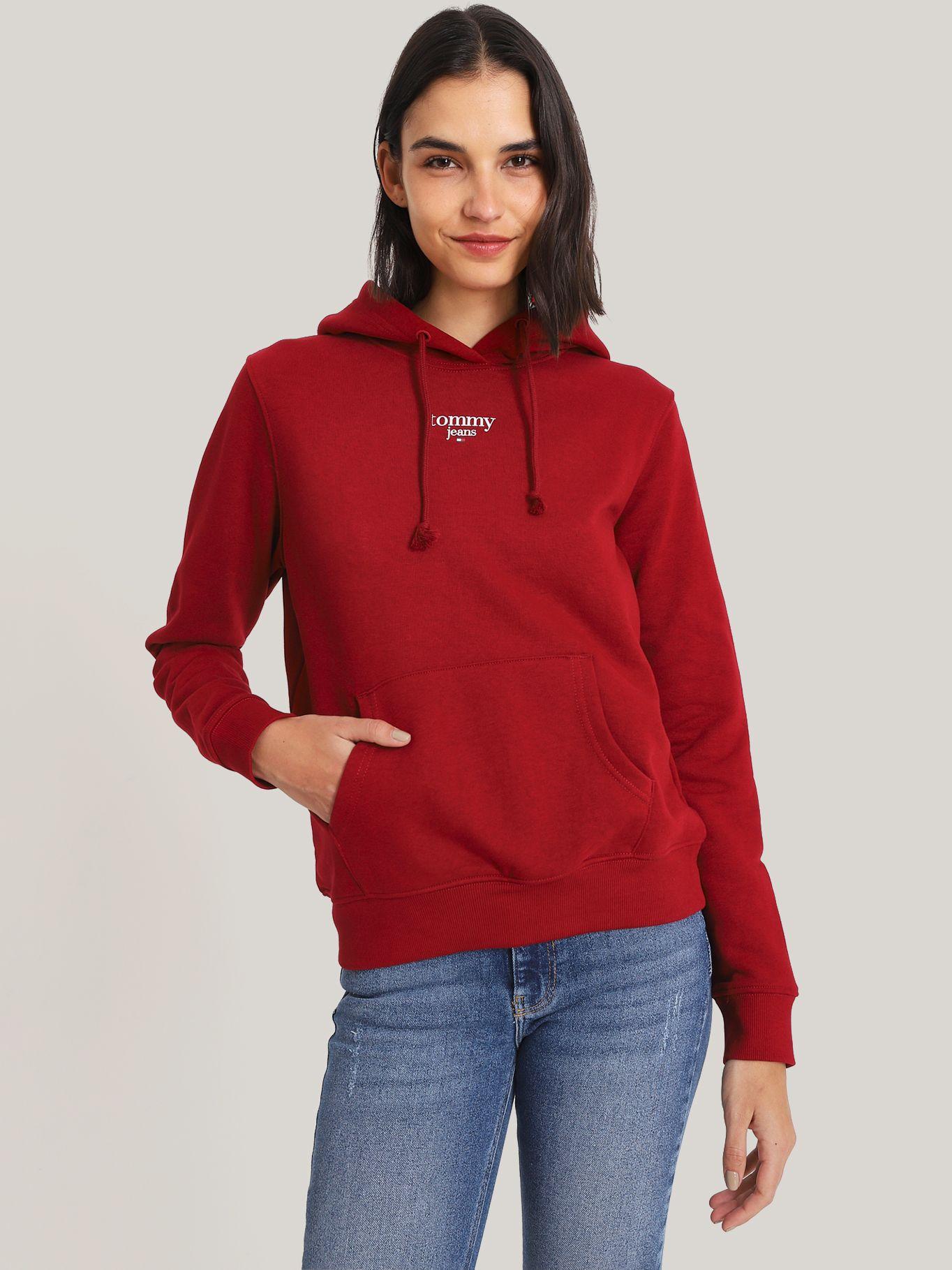 Polerón Hoodie Essential Con Logo Rojo Tommy Jeans-0