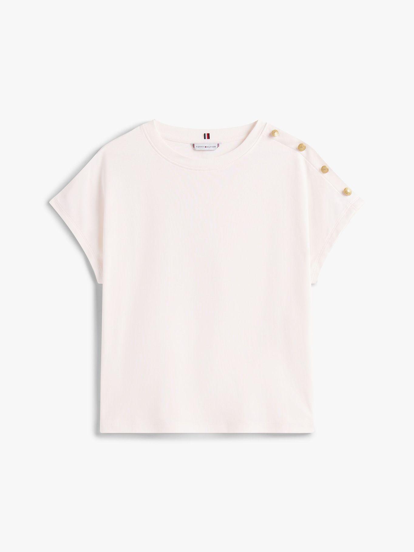 Polera Solid Gold Button Blanco Tommy Hilfiger-4