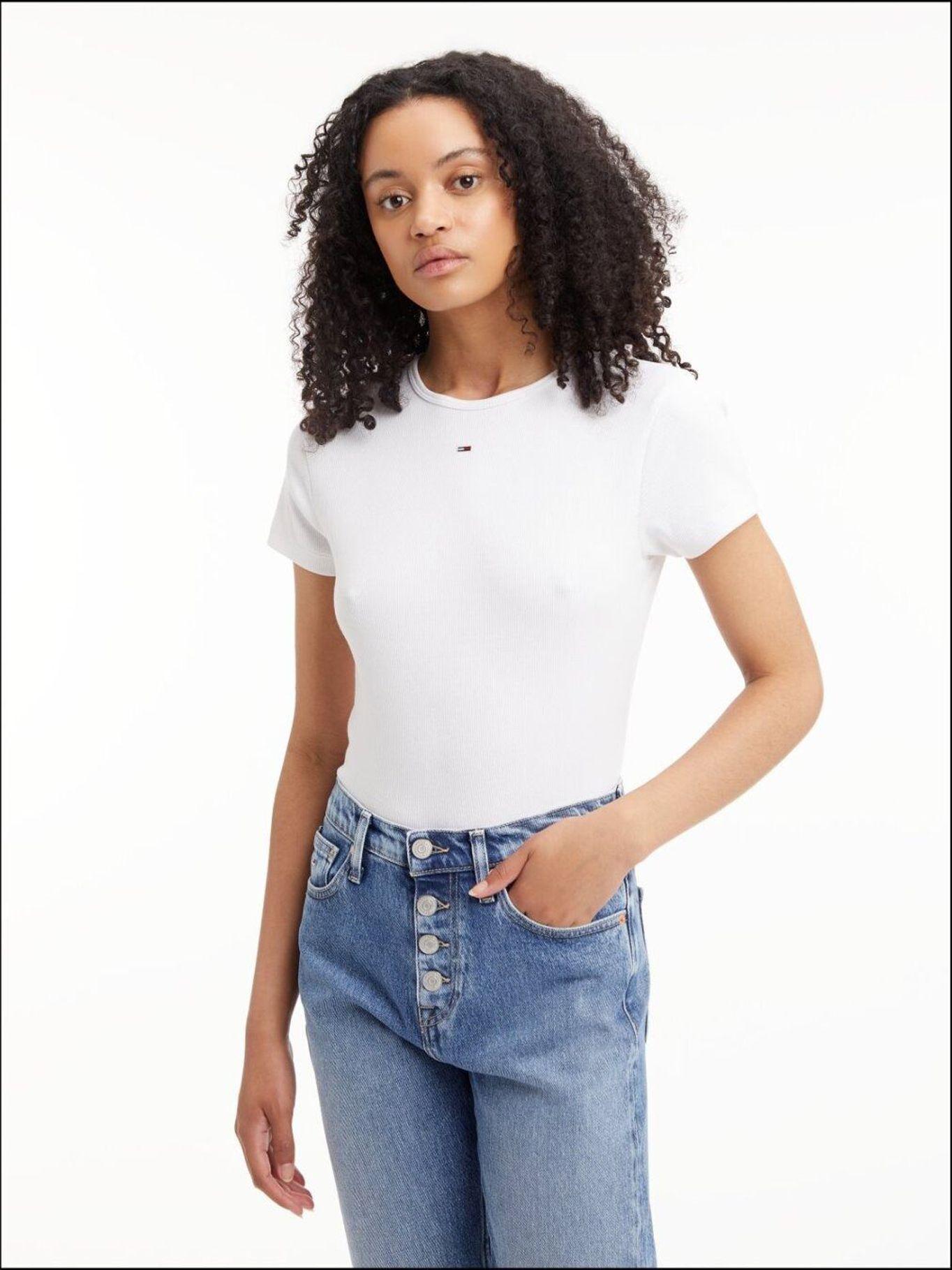 Polera Essential Acanalada Blanco Tommy Jeans-0