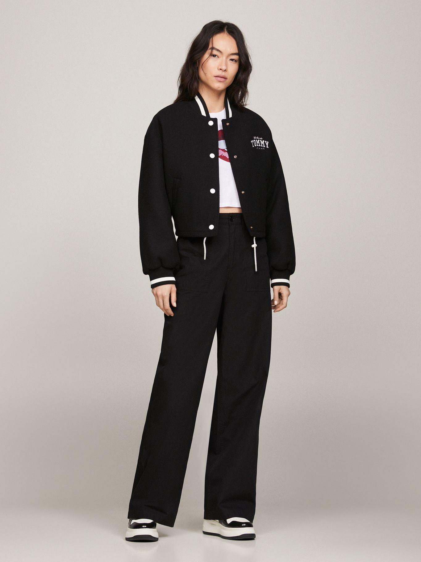 CHAQUETA BOMBER ACOLCHADA CROPPED NEGRO TOMMY JEANS-1