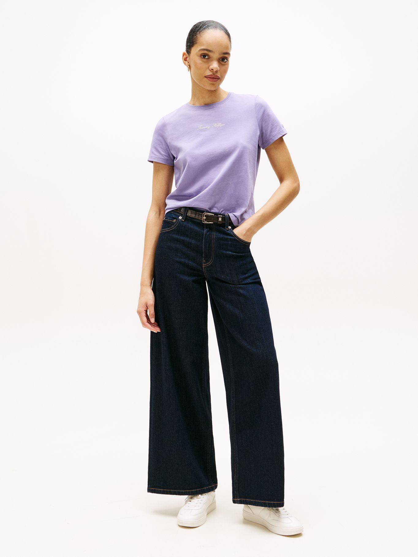 Polera Con Logo Texturizado Lila Tommy Hilfiger-1