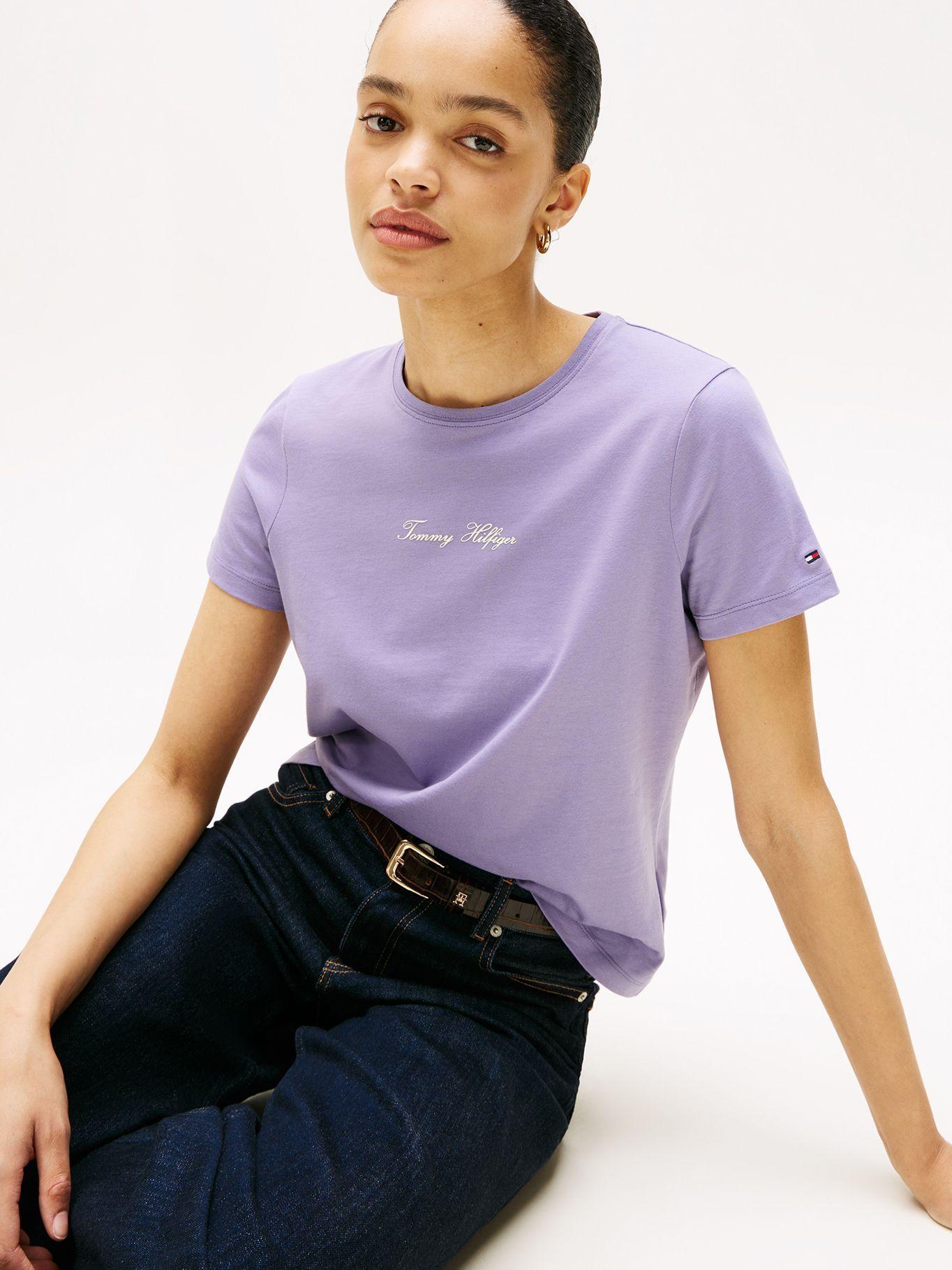 Polera Con Logo Texturizado Lila Tommy Hilfiger-3